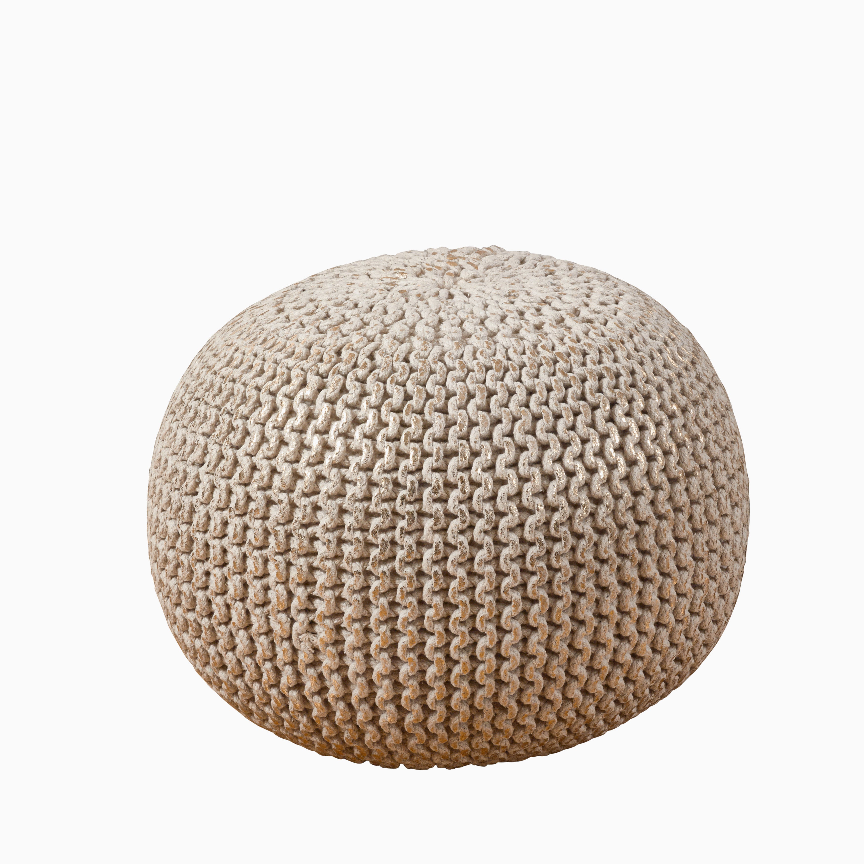 Foil Print Rope Pouf