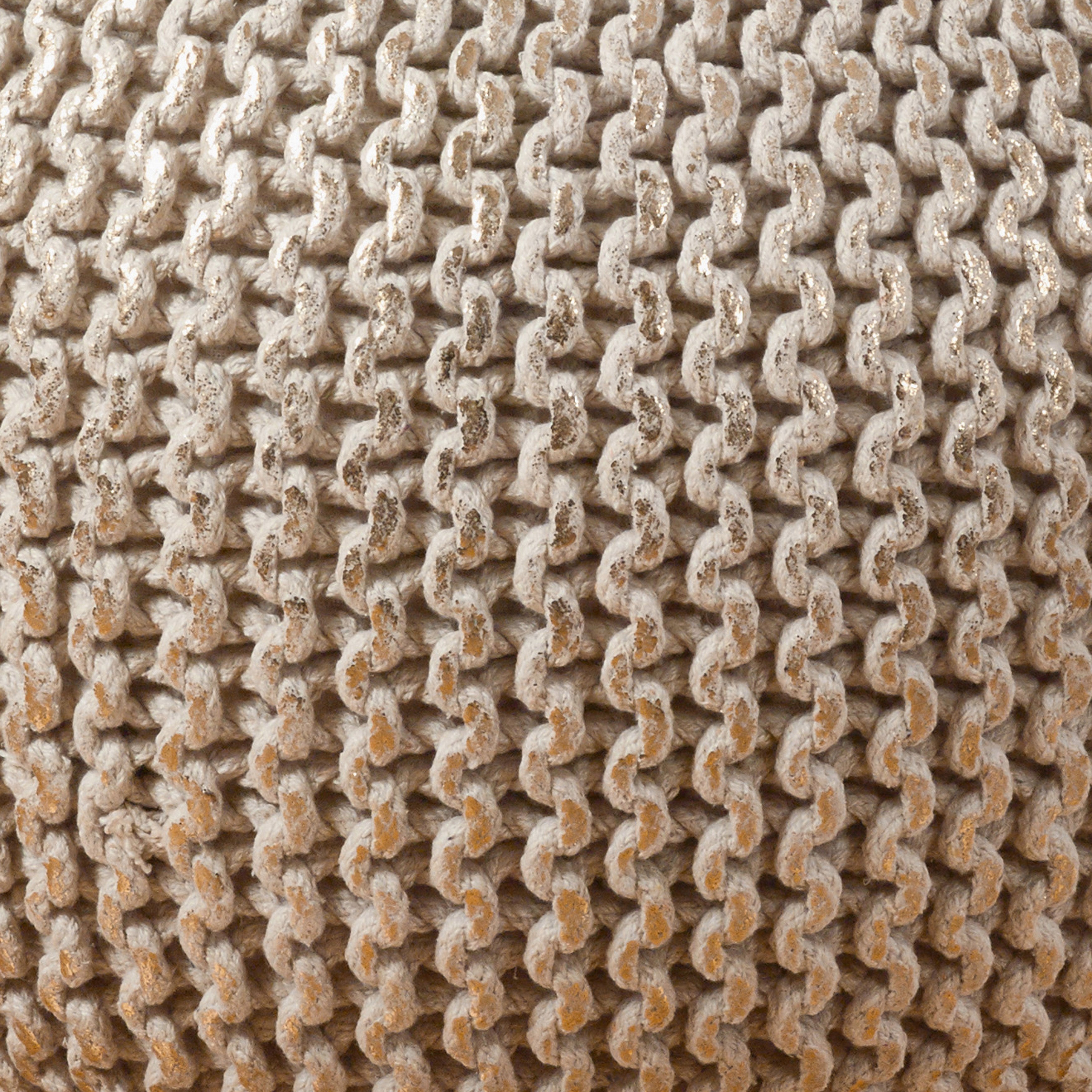 Foil Print Rope Pouf