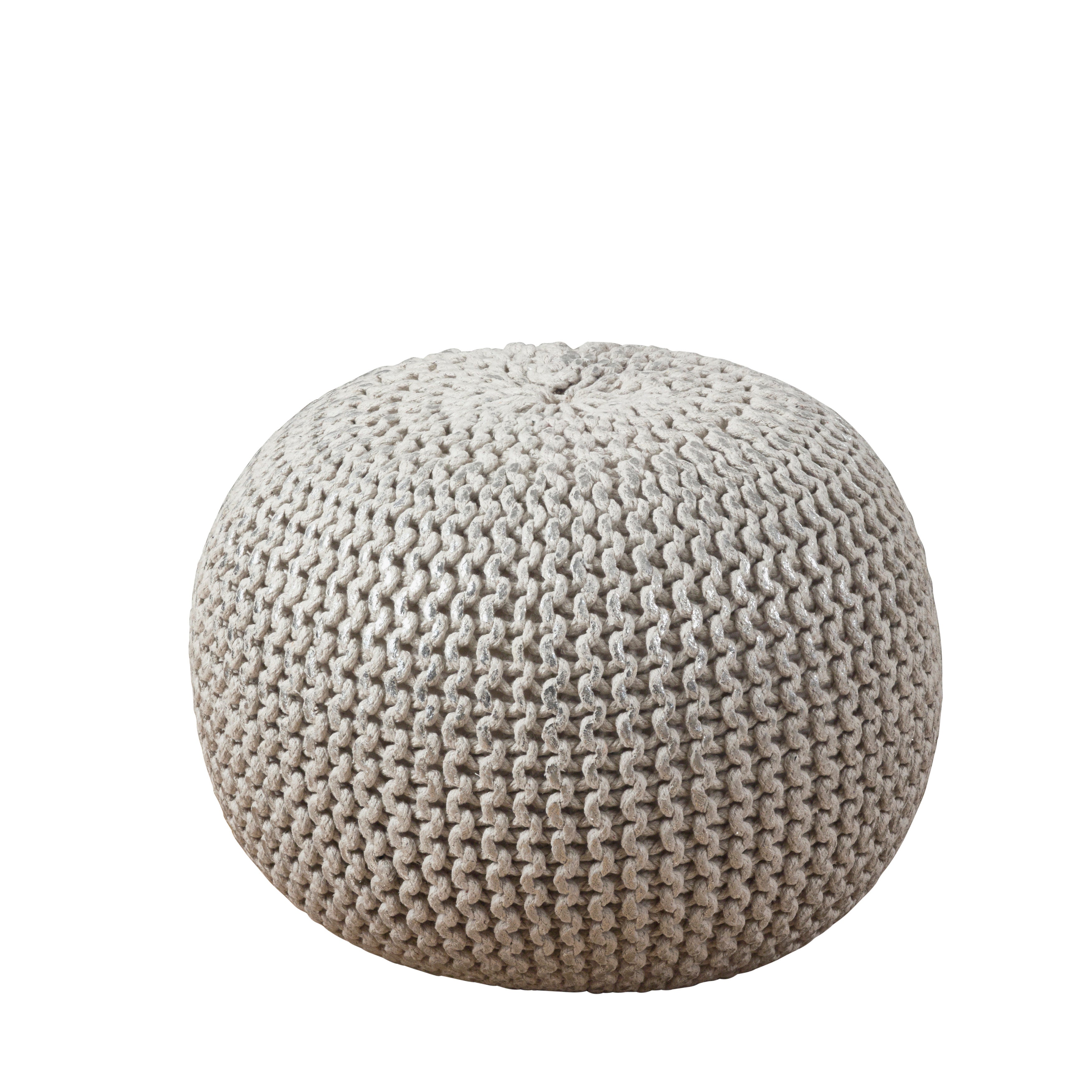 Foil Print Rope Pouf