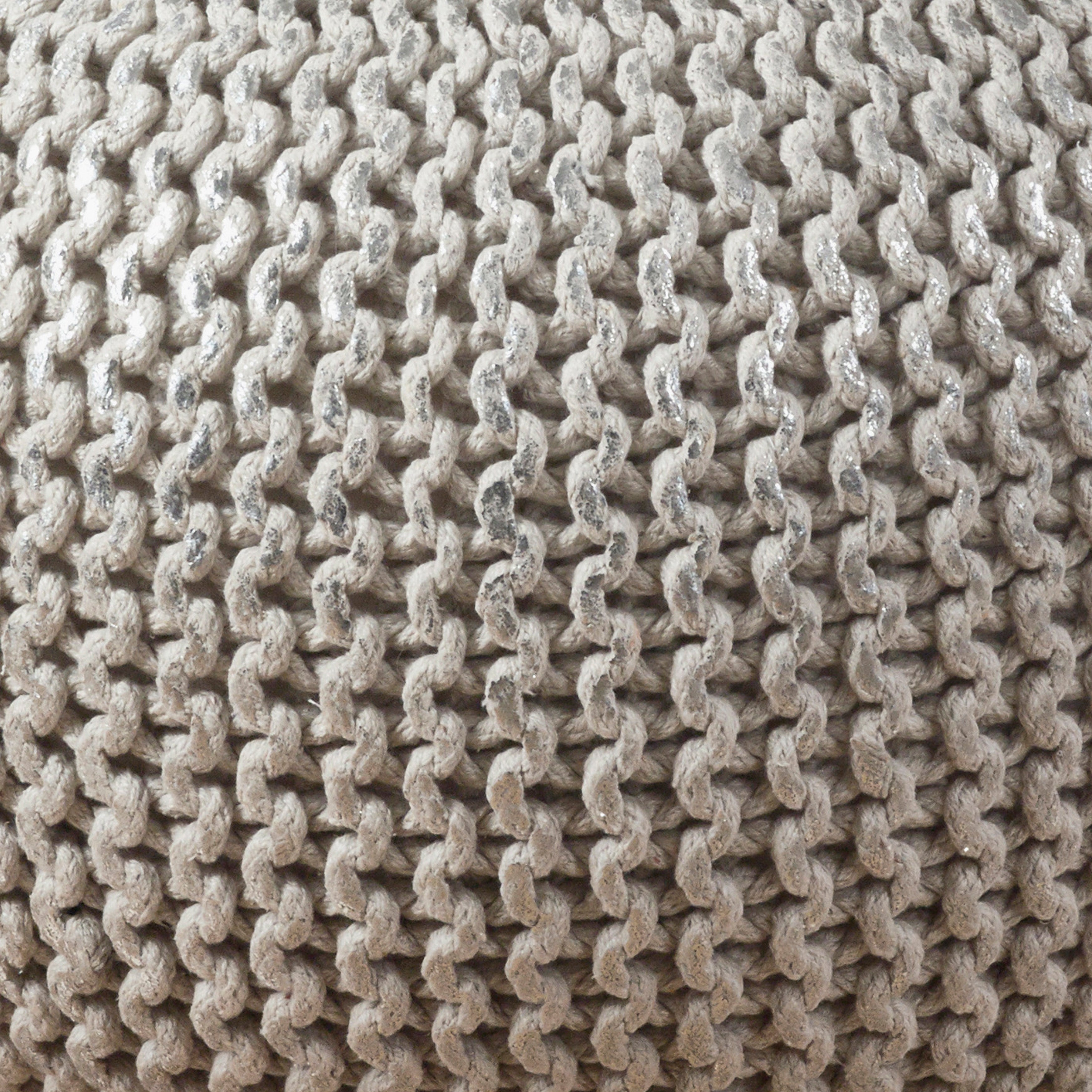 Foil Print Rope Pouf