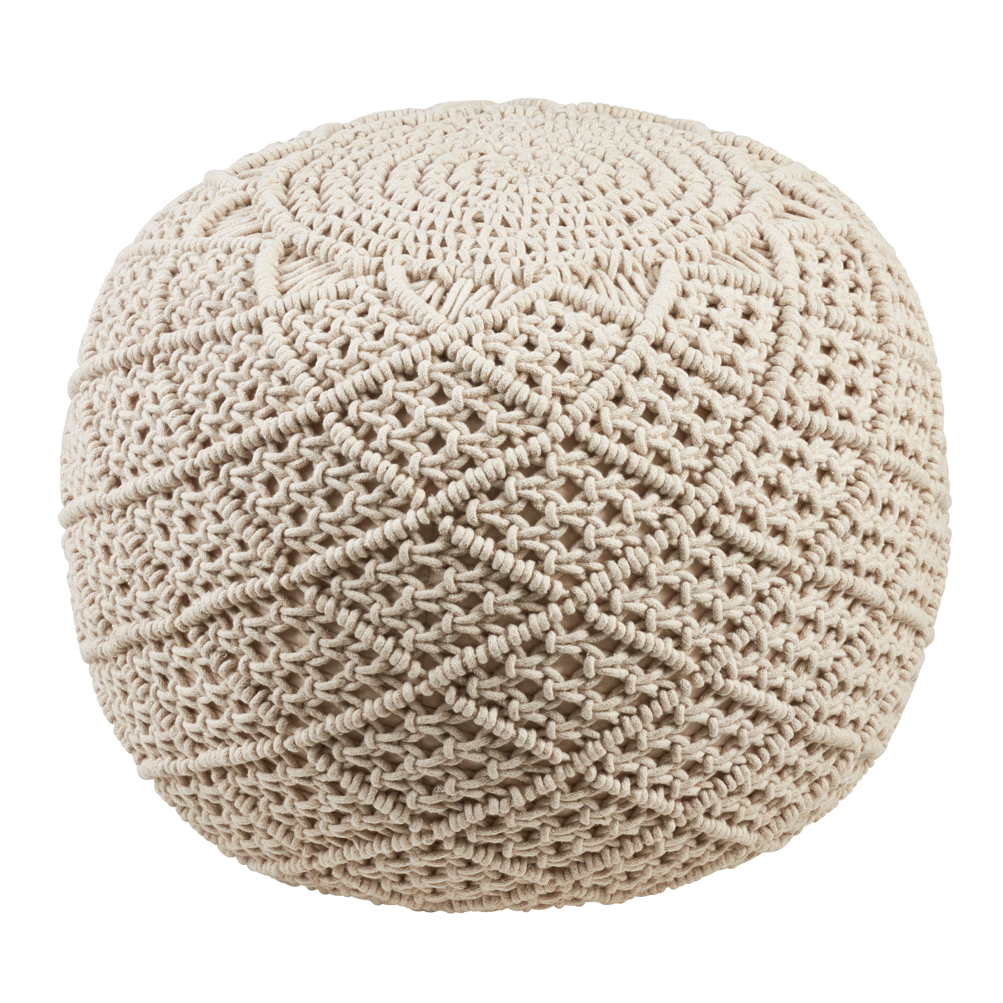 Cotton Macramé Pouf