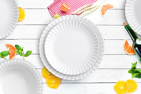 Patio Luxe Lightweight White 9" Melamine Salad Plate, Set of 4