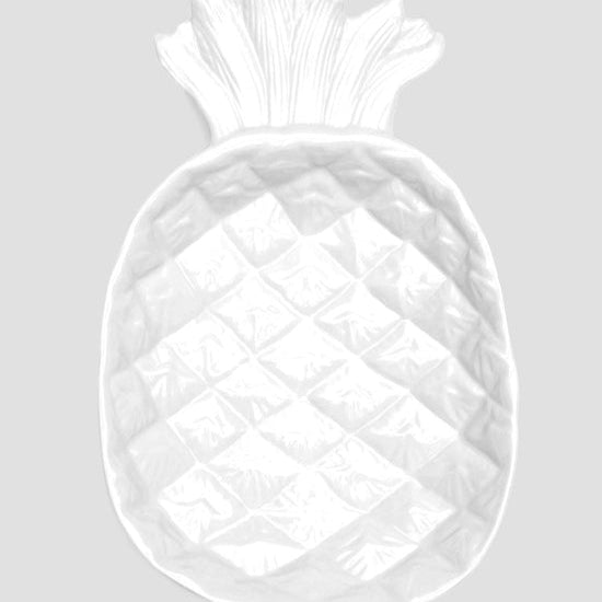 White 16" Pineapple Melamine Serving Platter