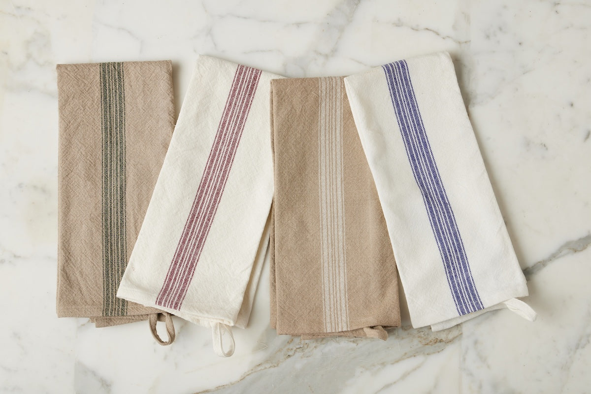 Vintage Stripe Kitchen Towel, Set of 2
