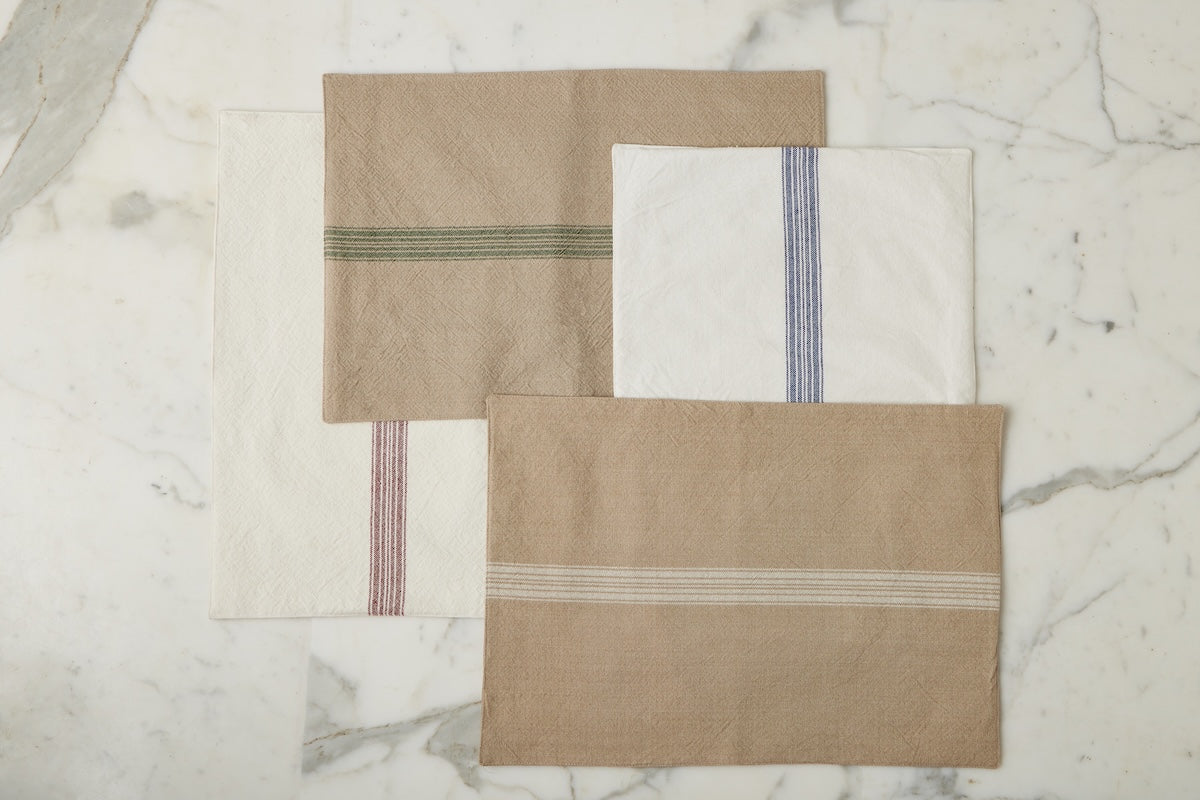 Vintage Stripe Rectangle Placemats, Set of 4