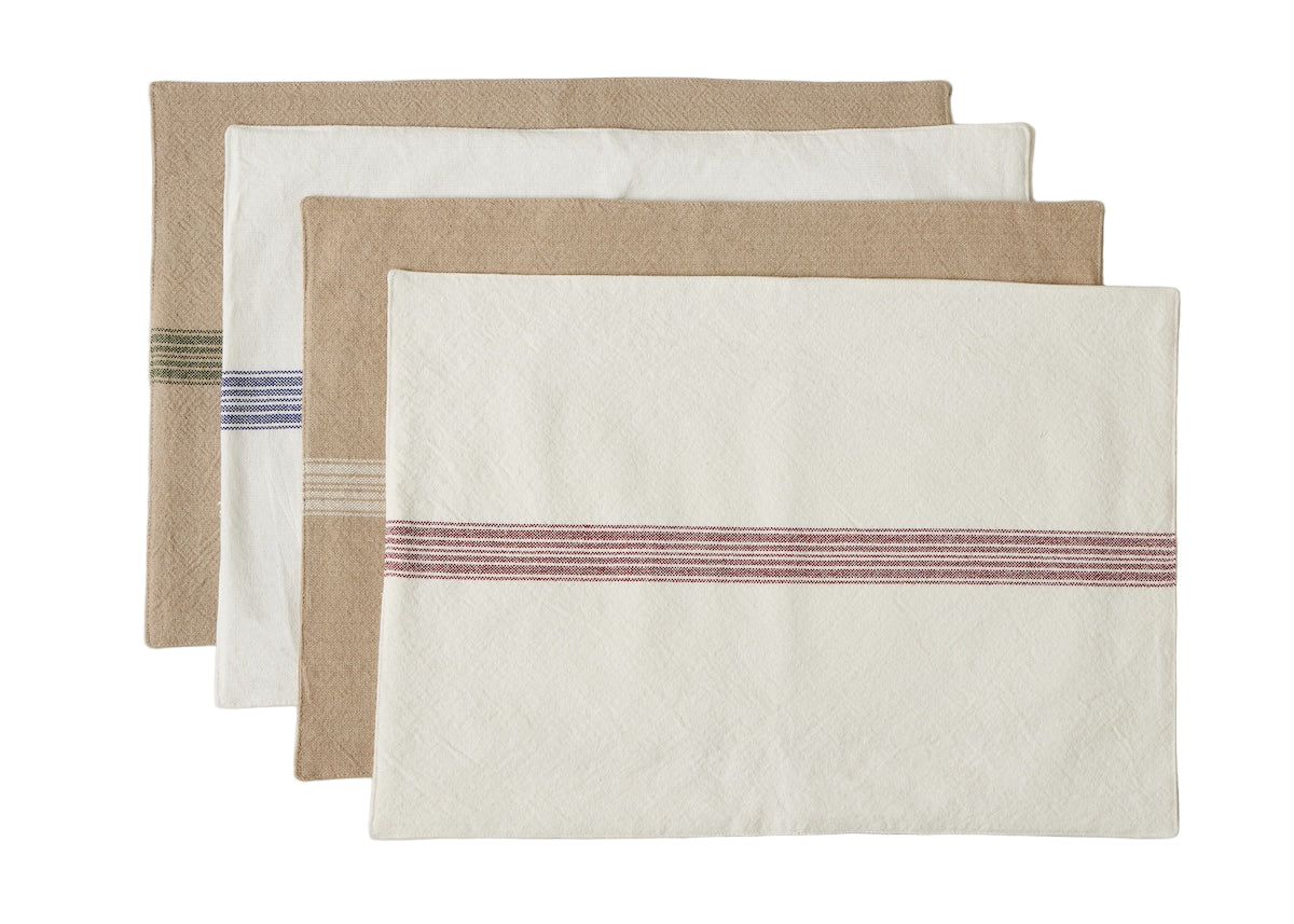 Vintage Stripe Rectangle Placemats, Set of 4