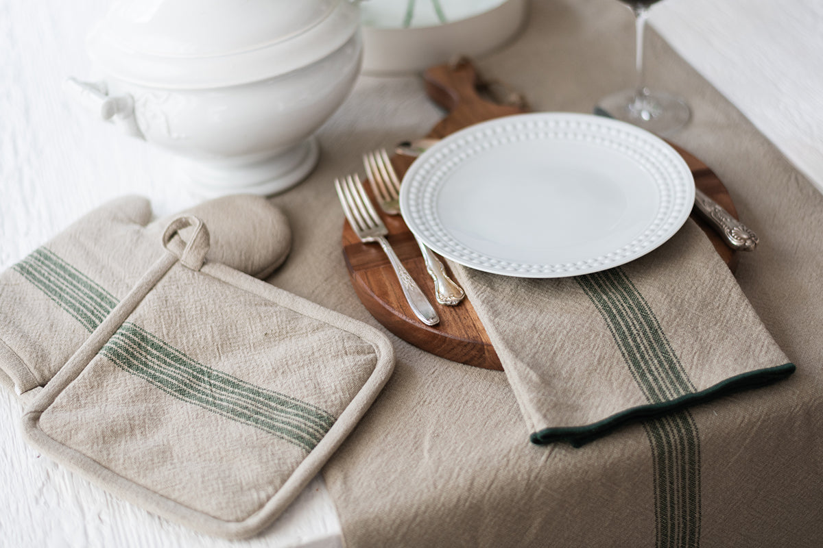 Vintage Stripe Dinner Napkins, Set of 4