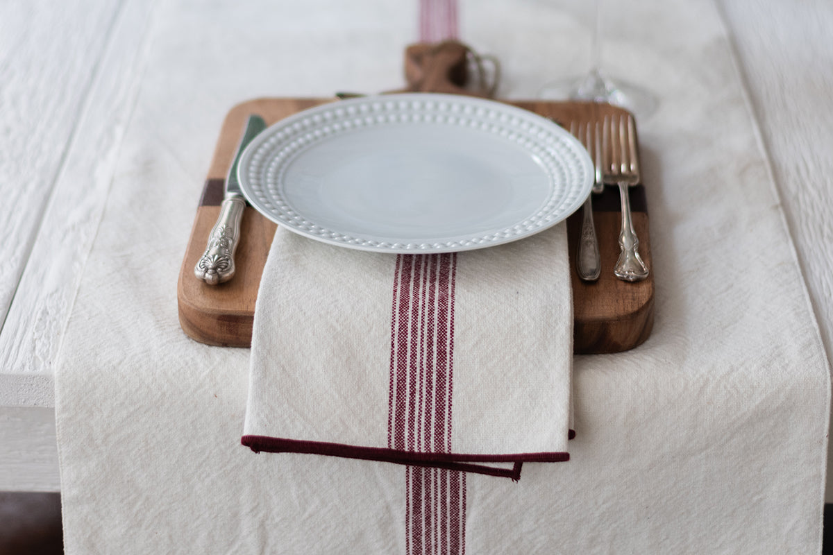 Vintage Stripe Dinner Napkins, Set of 4