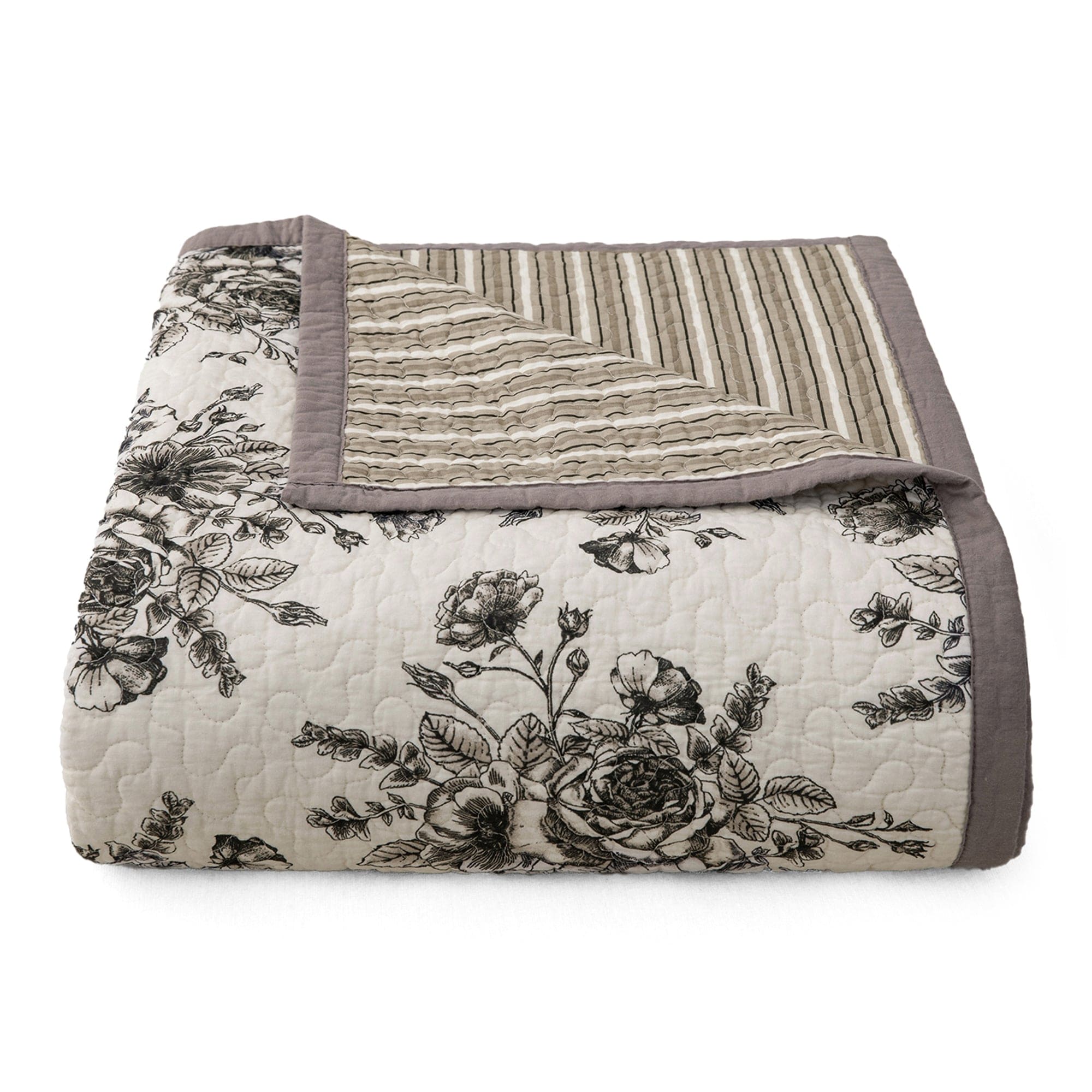 Lyla Reversible Floral Print Quilt Set