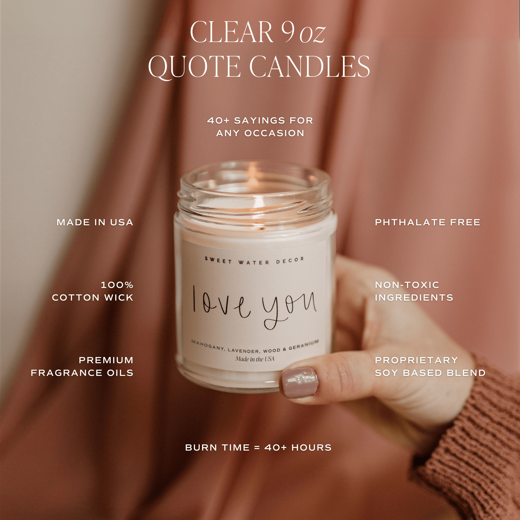 Be Still and Know Soy Candle - Clear Jar - 9 oz (Spa Day)