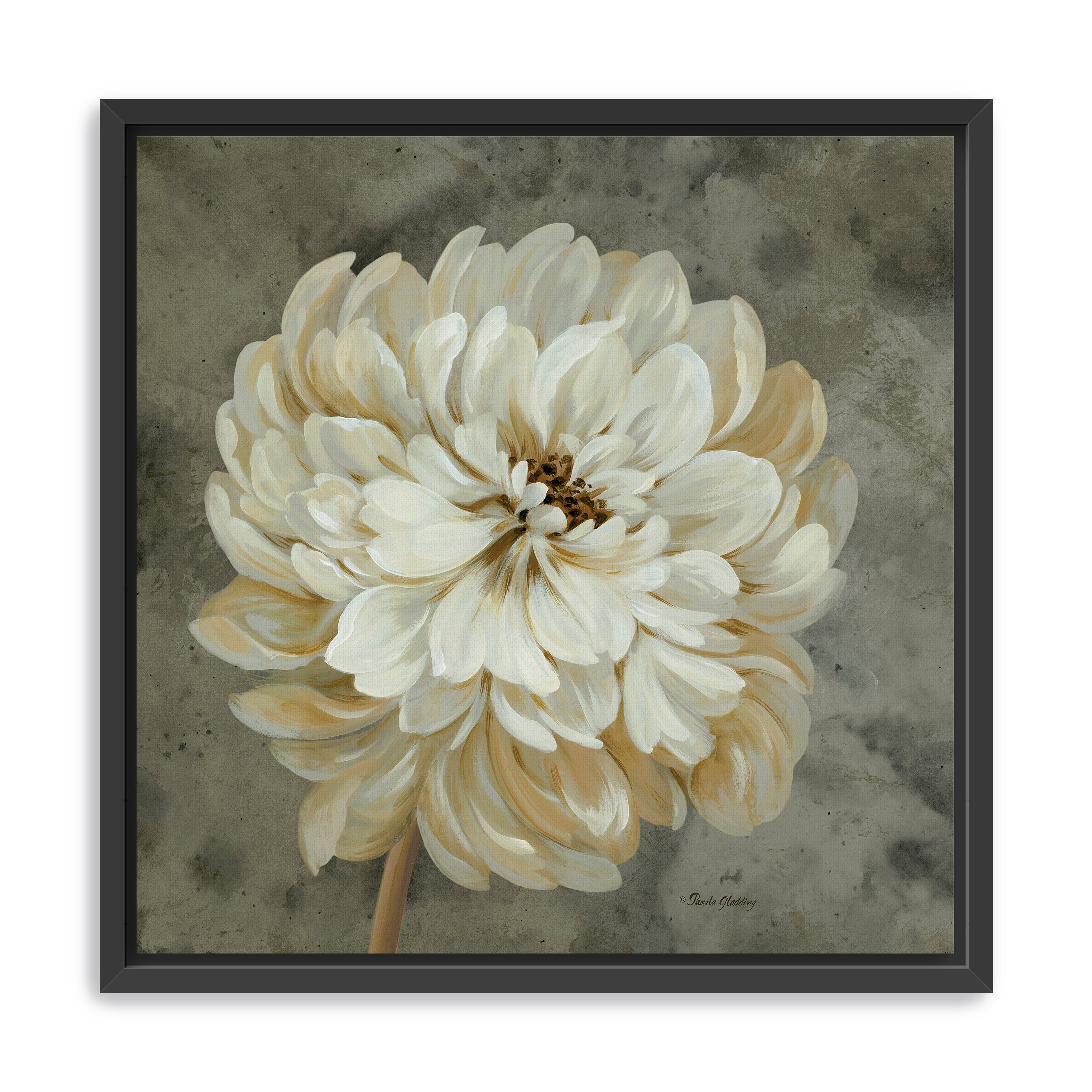 Pearl Grey Floral Study I Canvas Giclee