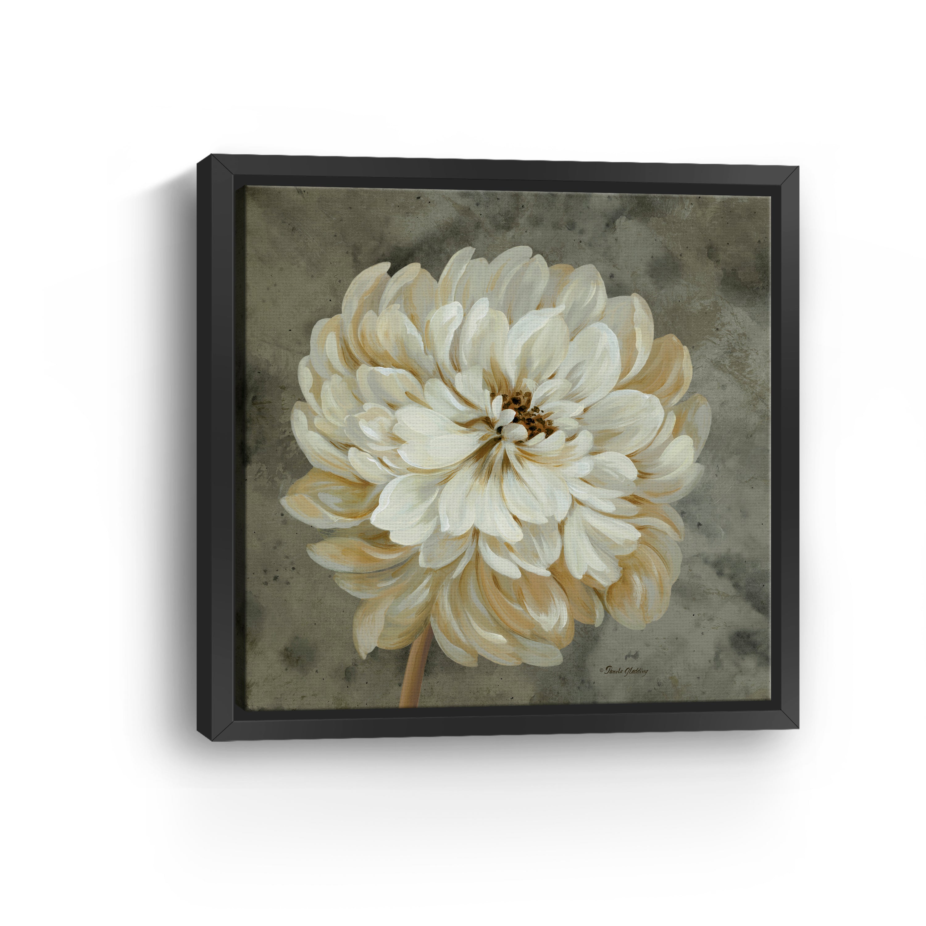 Pearl Grey Floral Study I Canvas Giclee