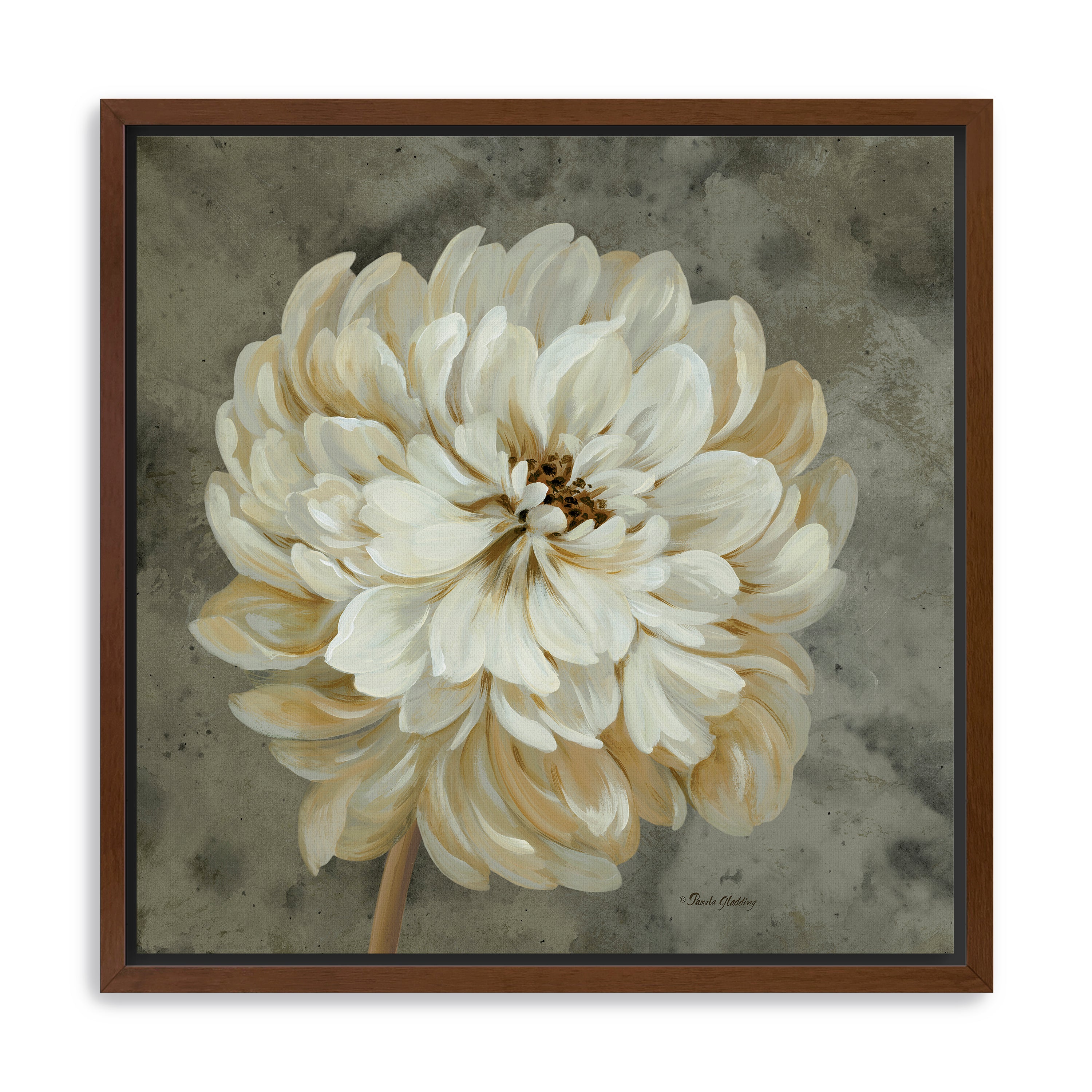 Pearl Grey Floral Study I Canvas Giclee