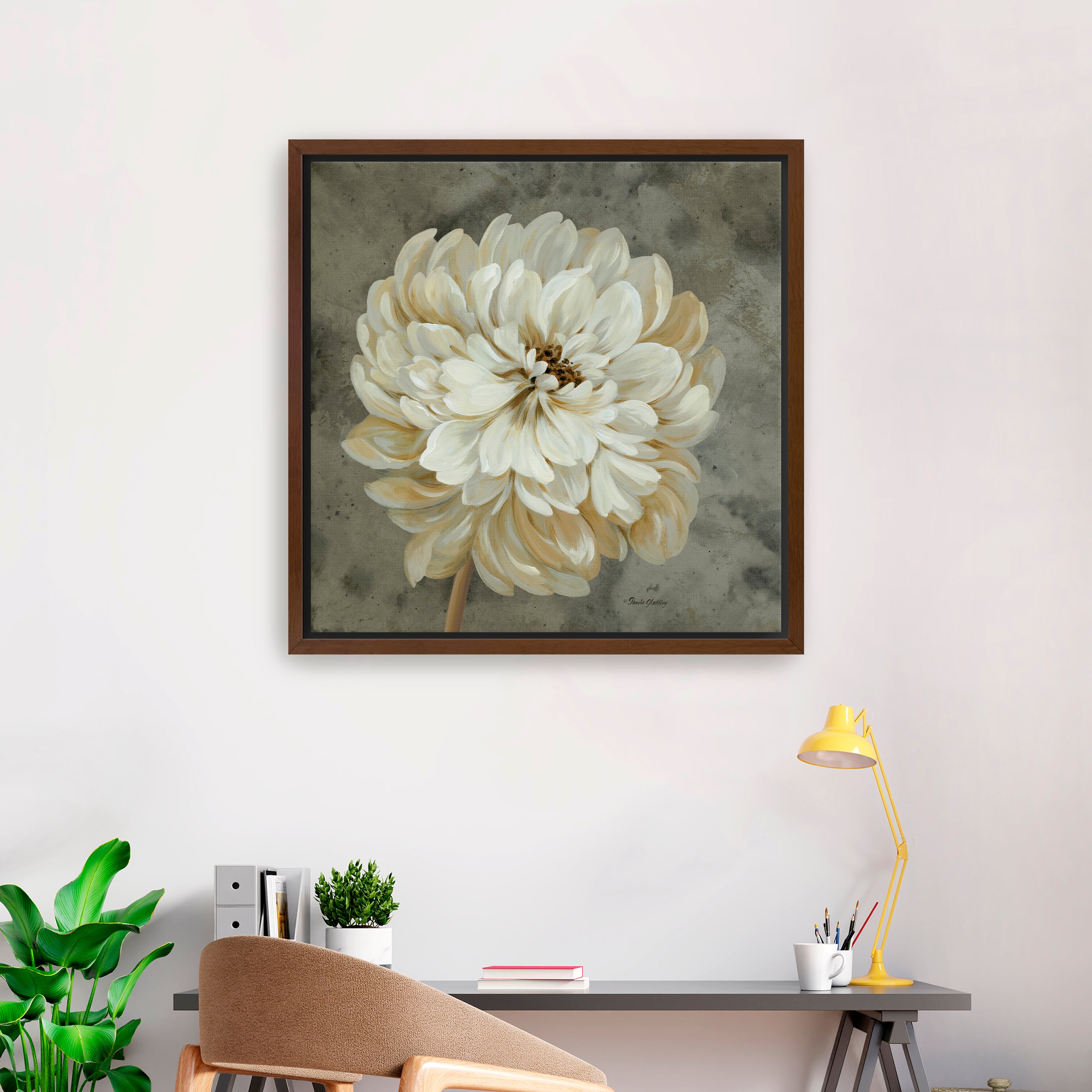 Pearl Grey Floral Study I Canvas Giclee