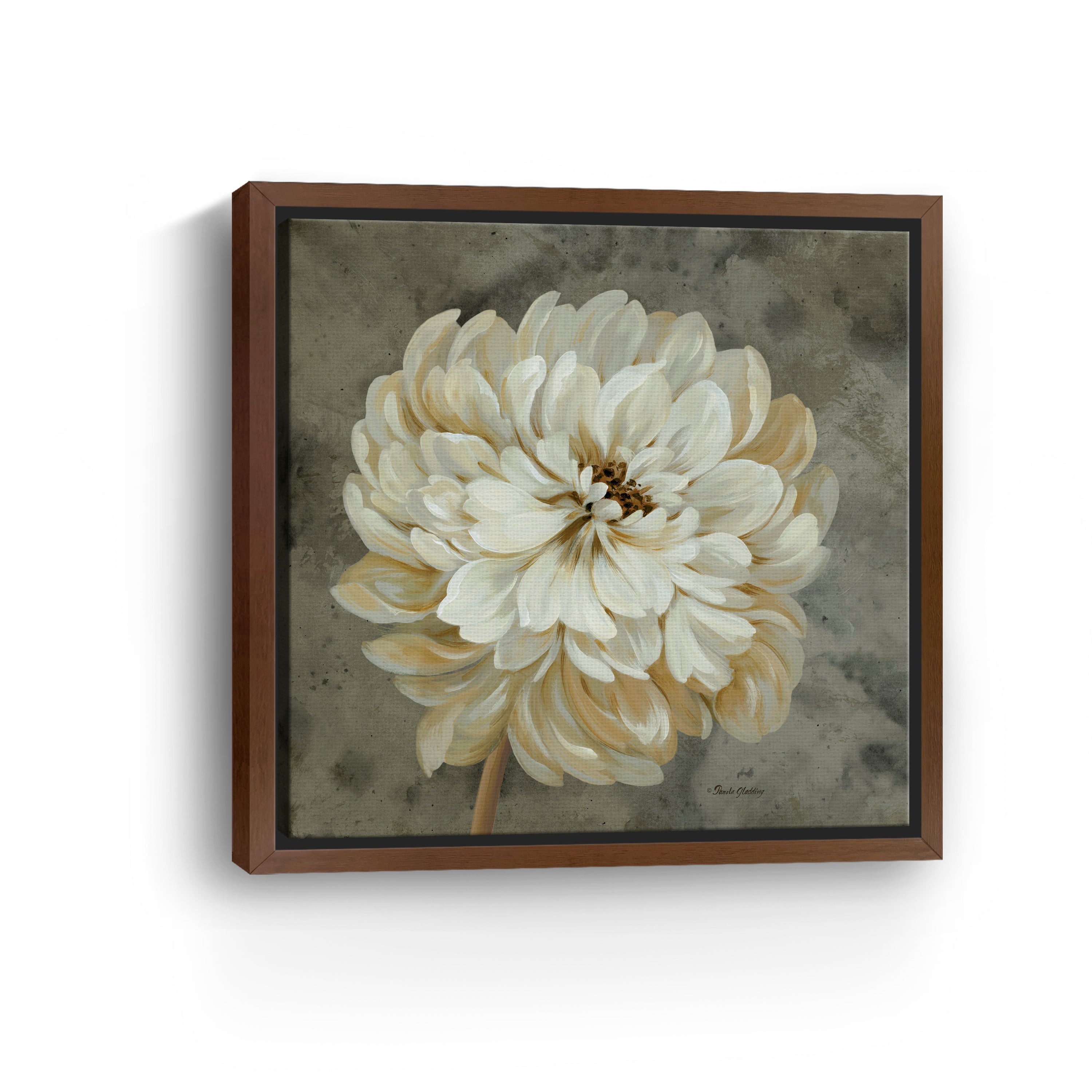 Pearl Grey Floral Study I Canvas Giclee