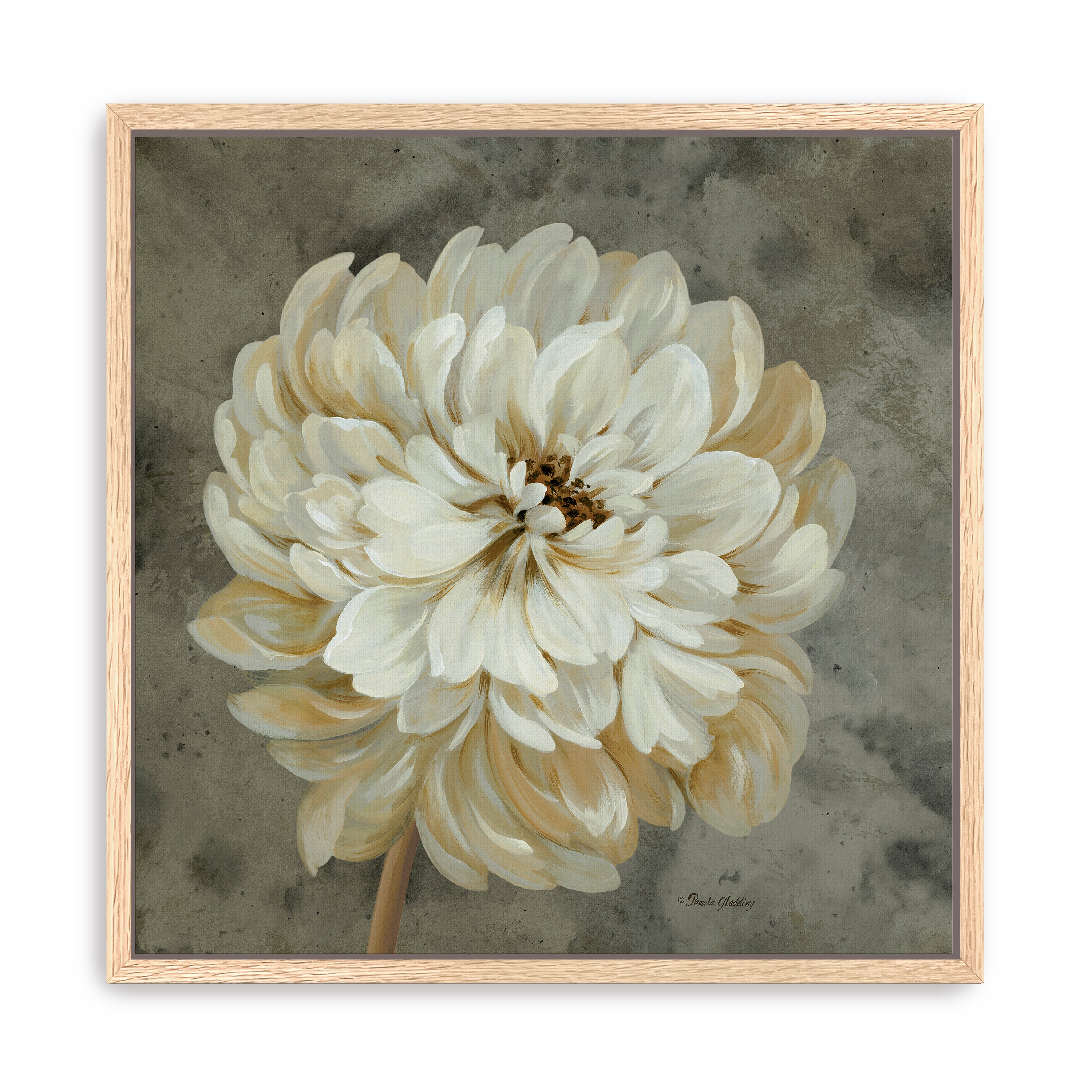 Pearl Grey Floral Study I Canvas Giclee