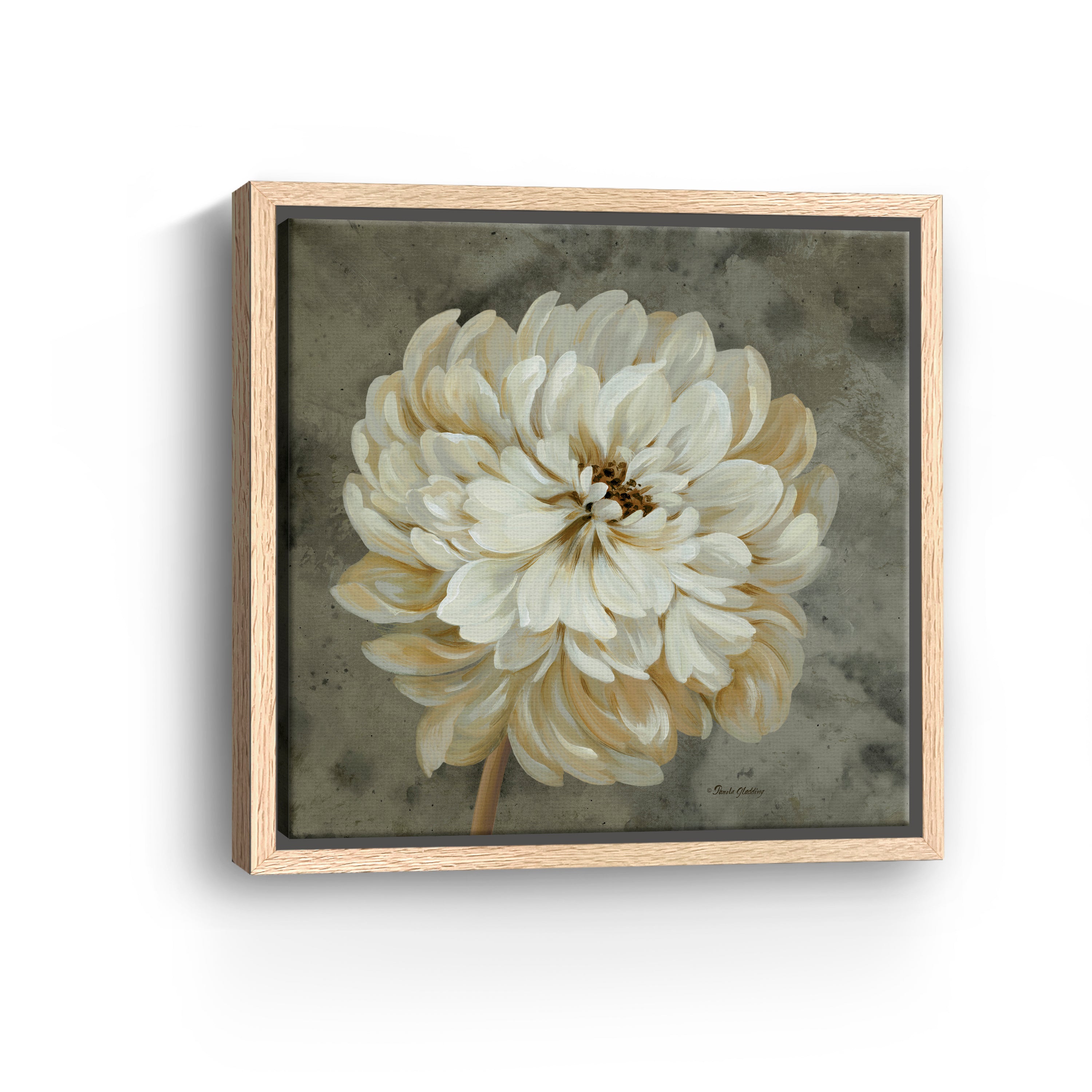 Pearl Grey Floral Study I Canvas Giclee