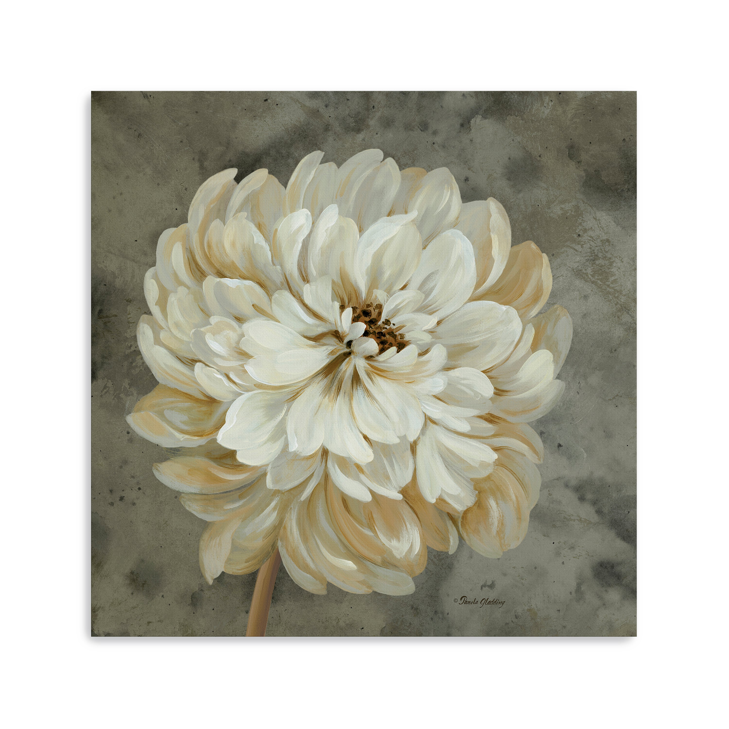 Pearl Grey Floral Study I Canvas Giclee