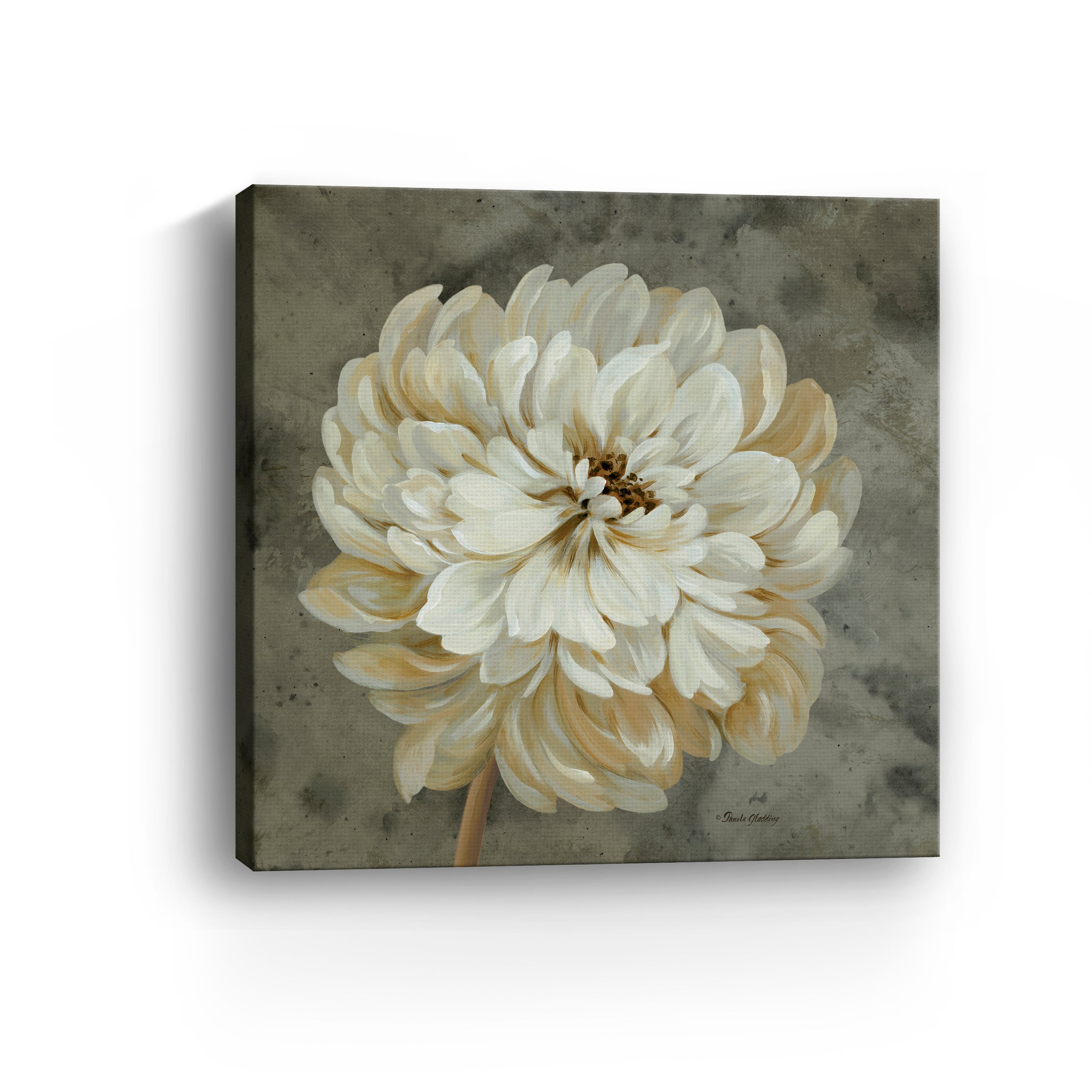 Pearl Grey Floral Study I Canvas Giclee