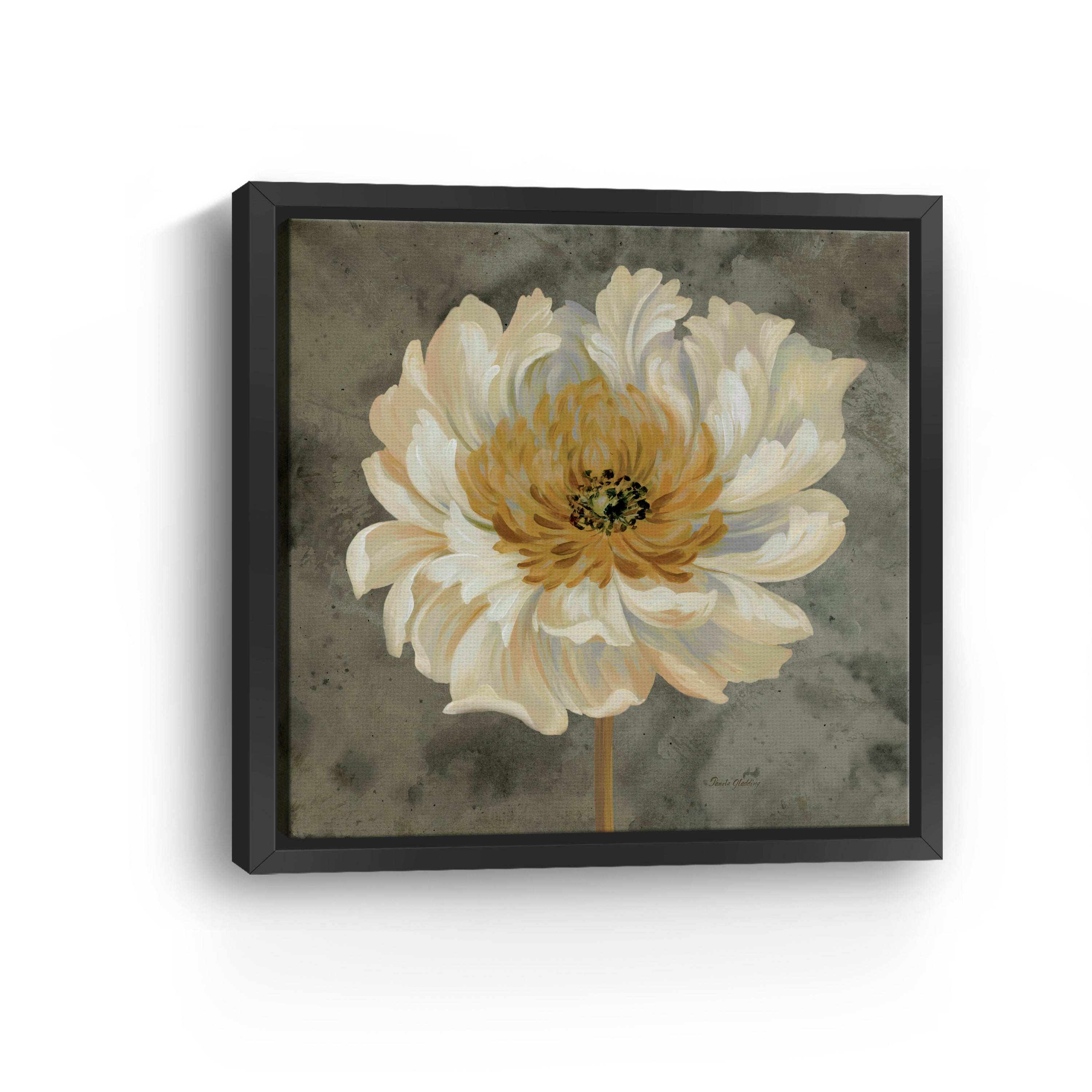 Pearl Grey Floral Study II Canvas Giclee