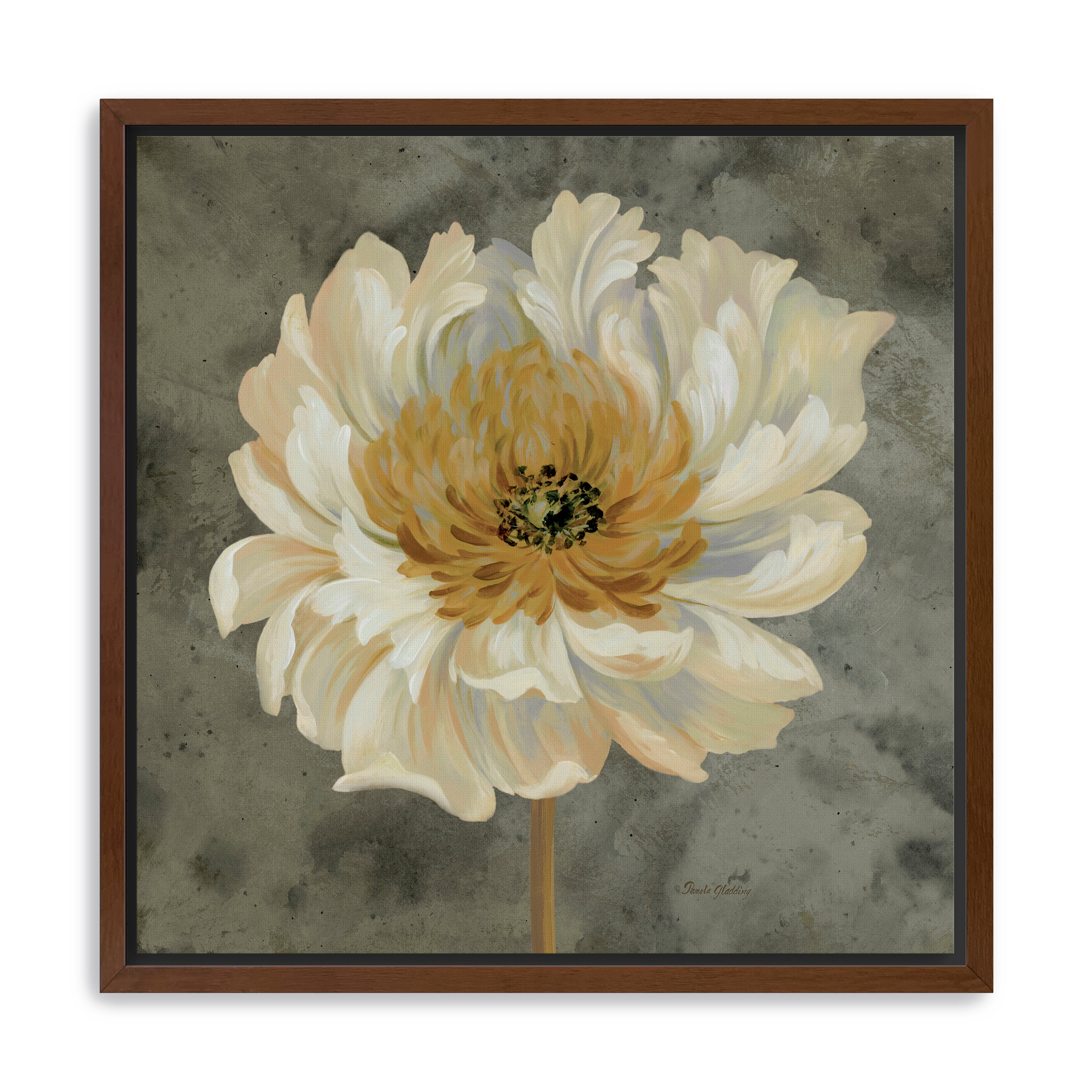 Pearl Grey Floral Study II Canvas Giclee
