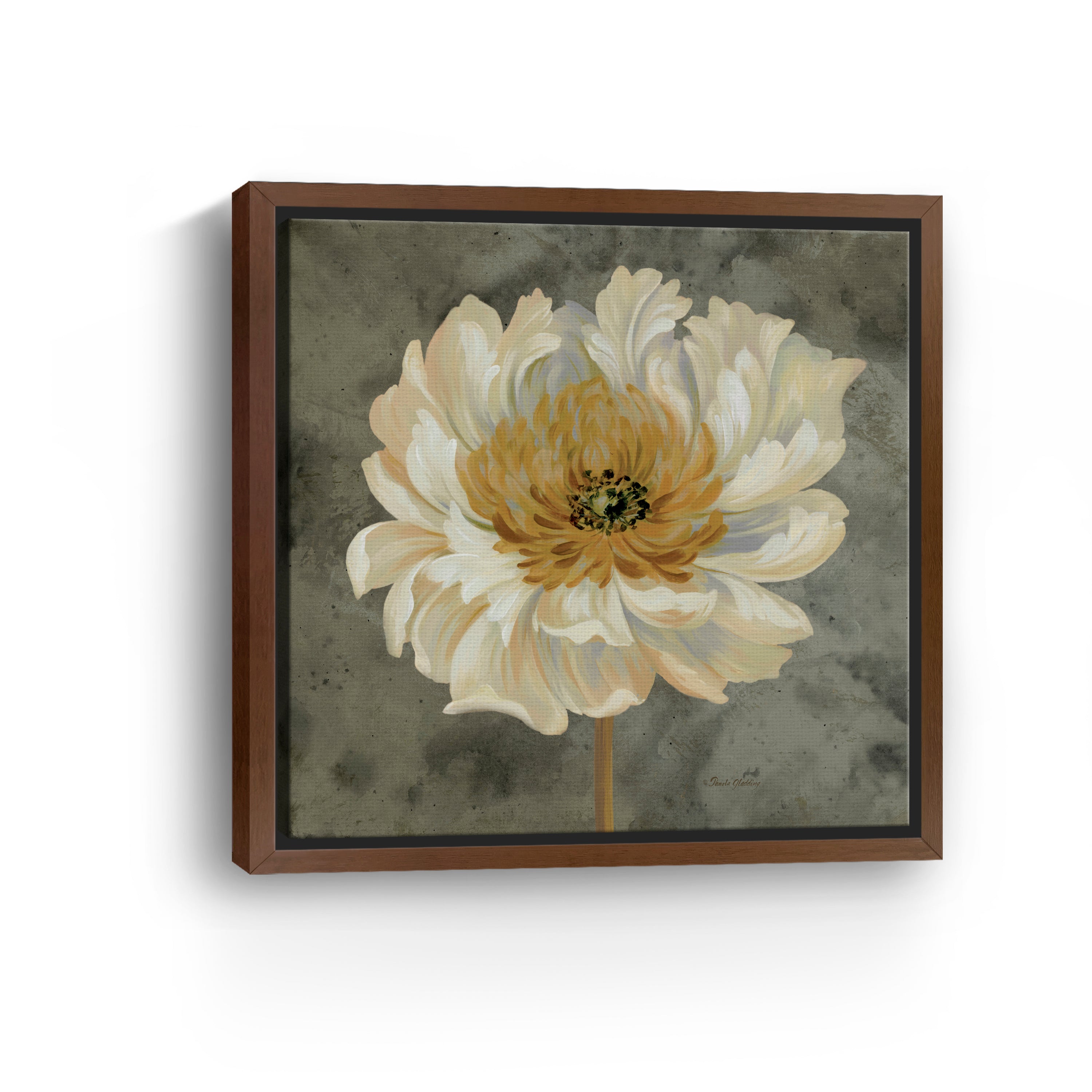 Pearl Grey Floral Study II Canvas Giclee