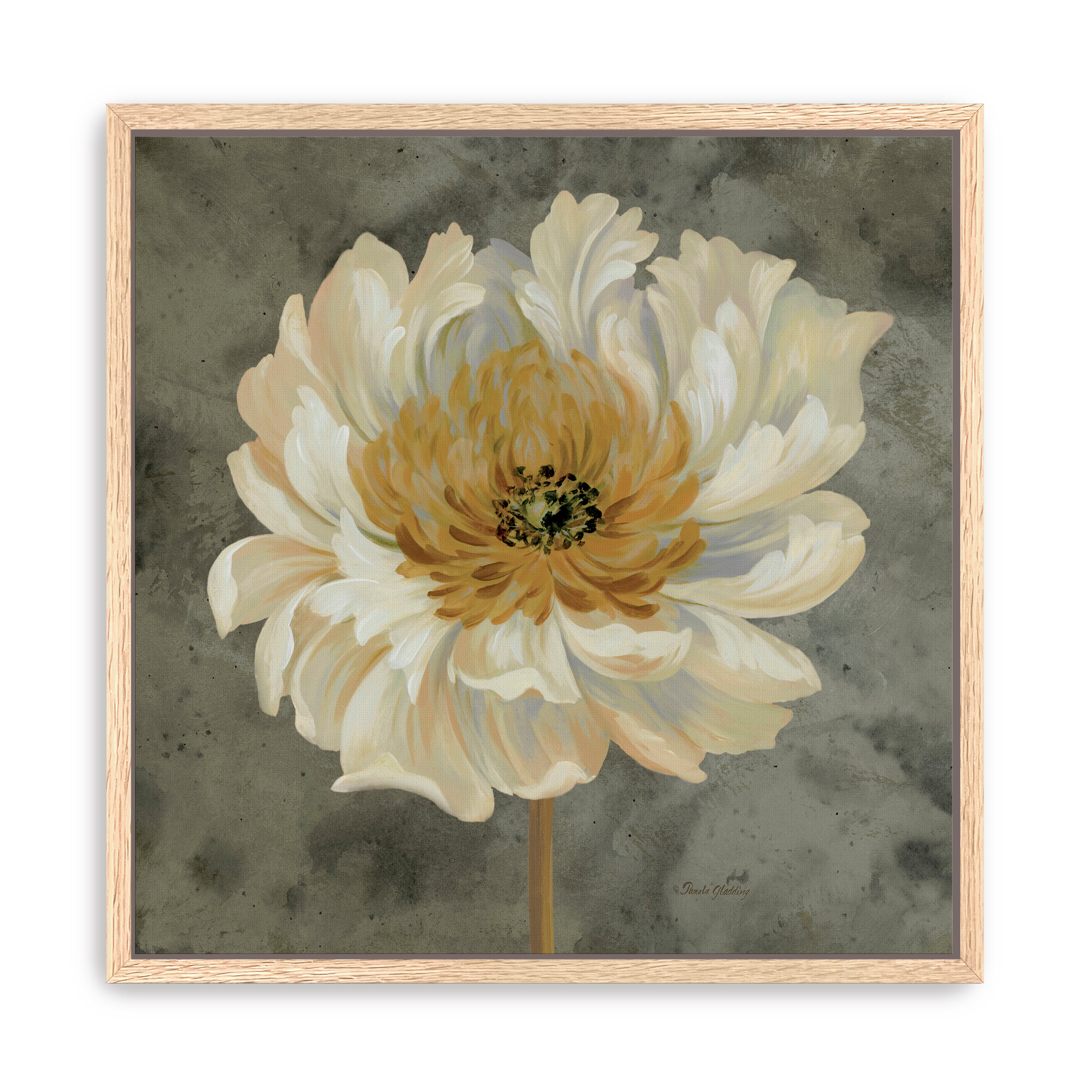 Pearl Grey Floral Study II Canvas Giclee