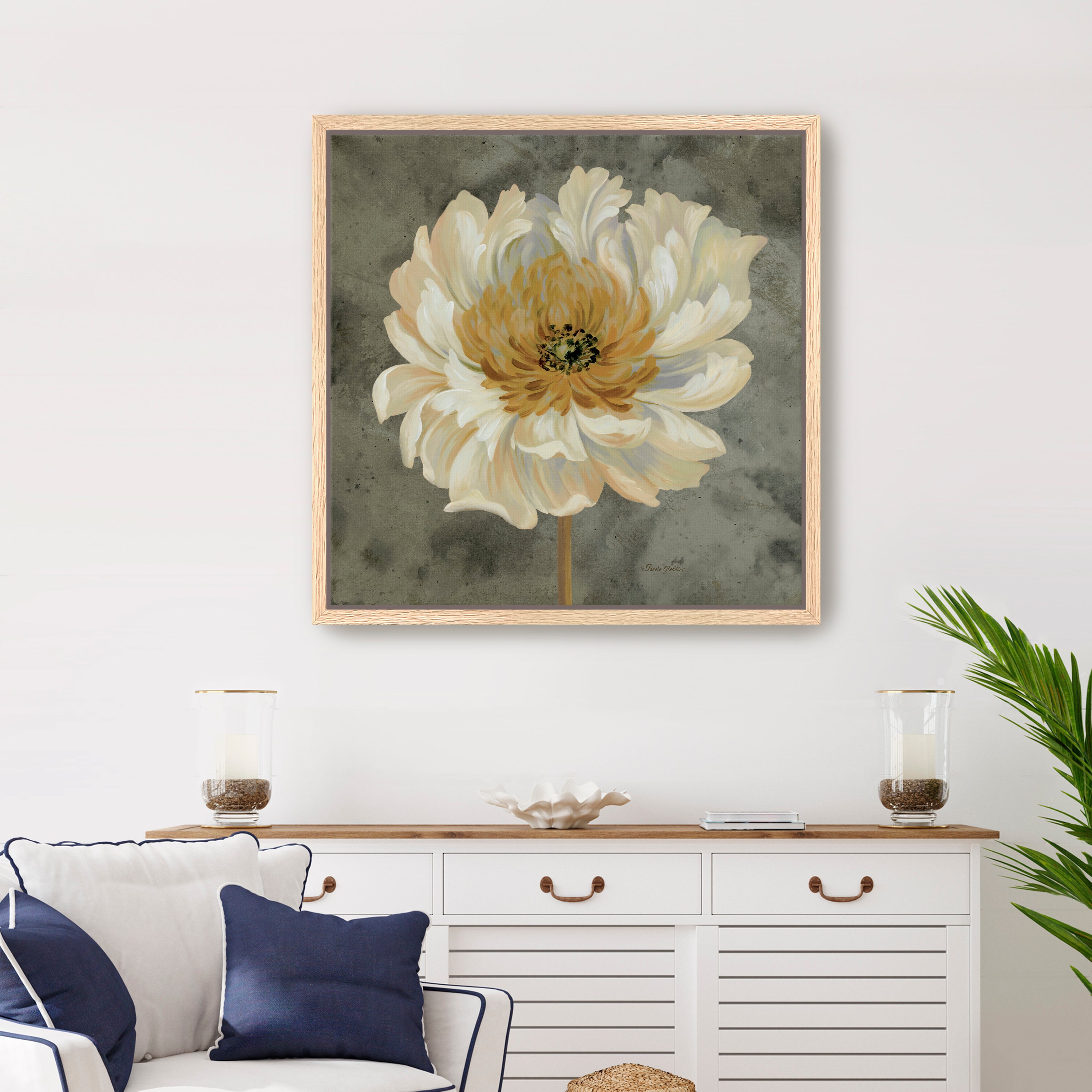 Pearl Grey Floral Study II Canvas Giclee