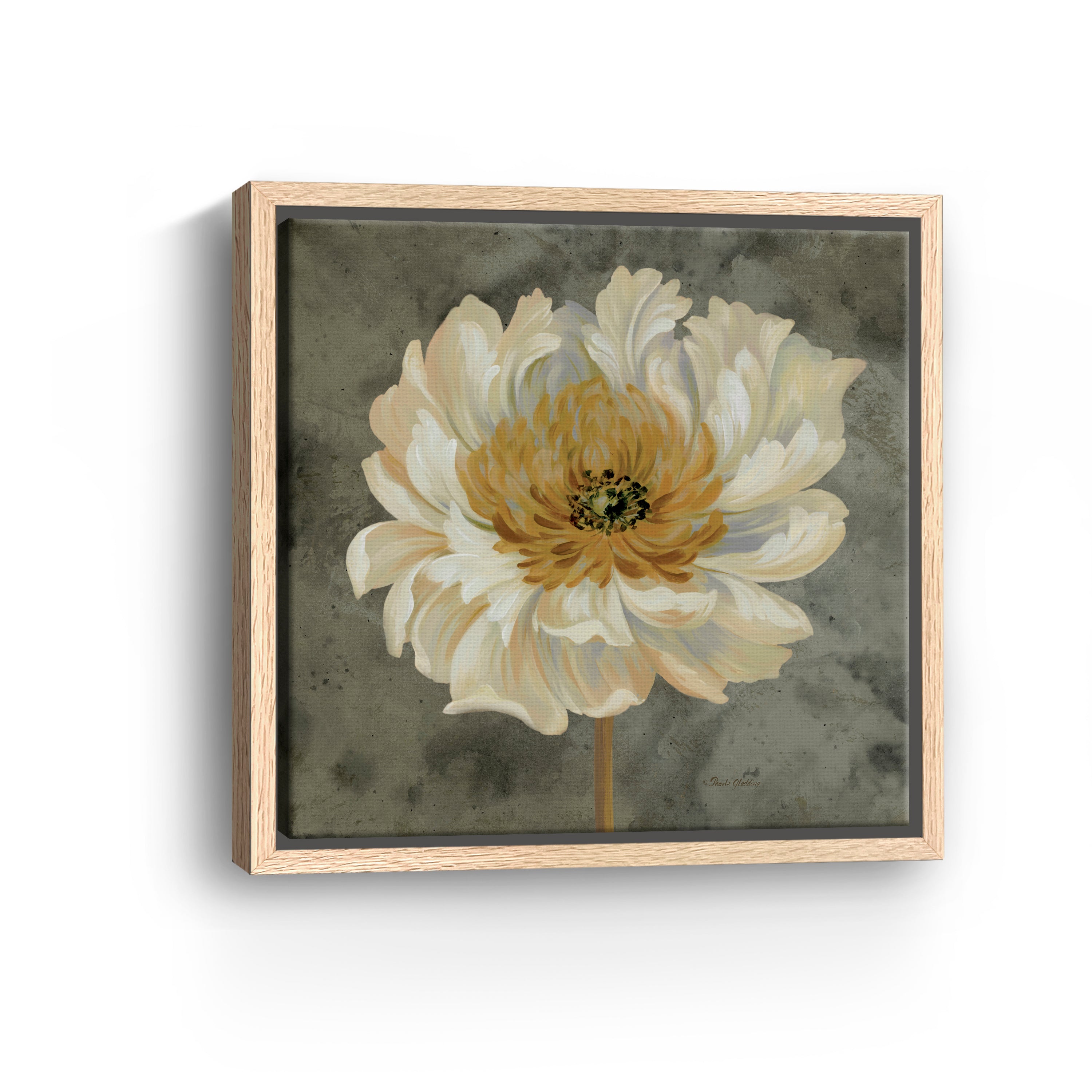Pearl Grey Floral Study II Canvas Giclee