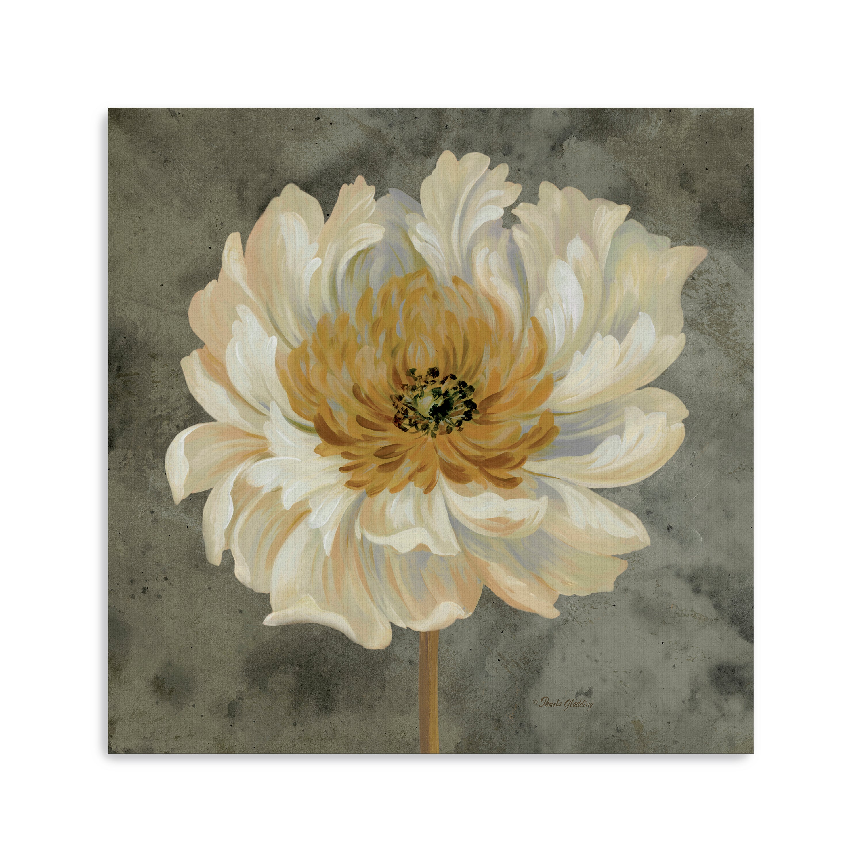 Pearl Grey Floral Study II Canvas Giclee