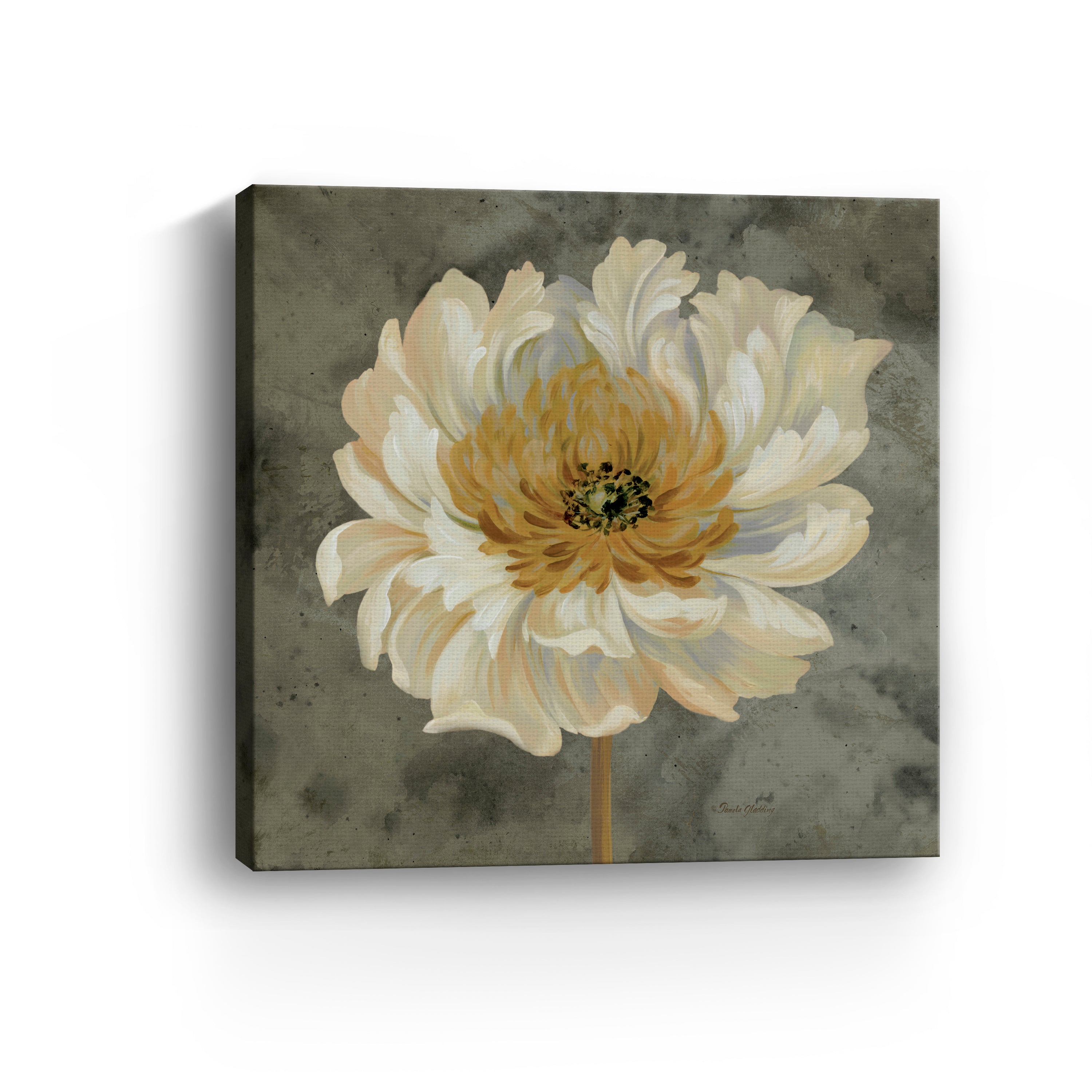 Pearl Grey Floral Study II Canvas Giclee
