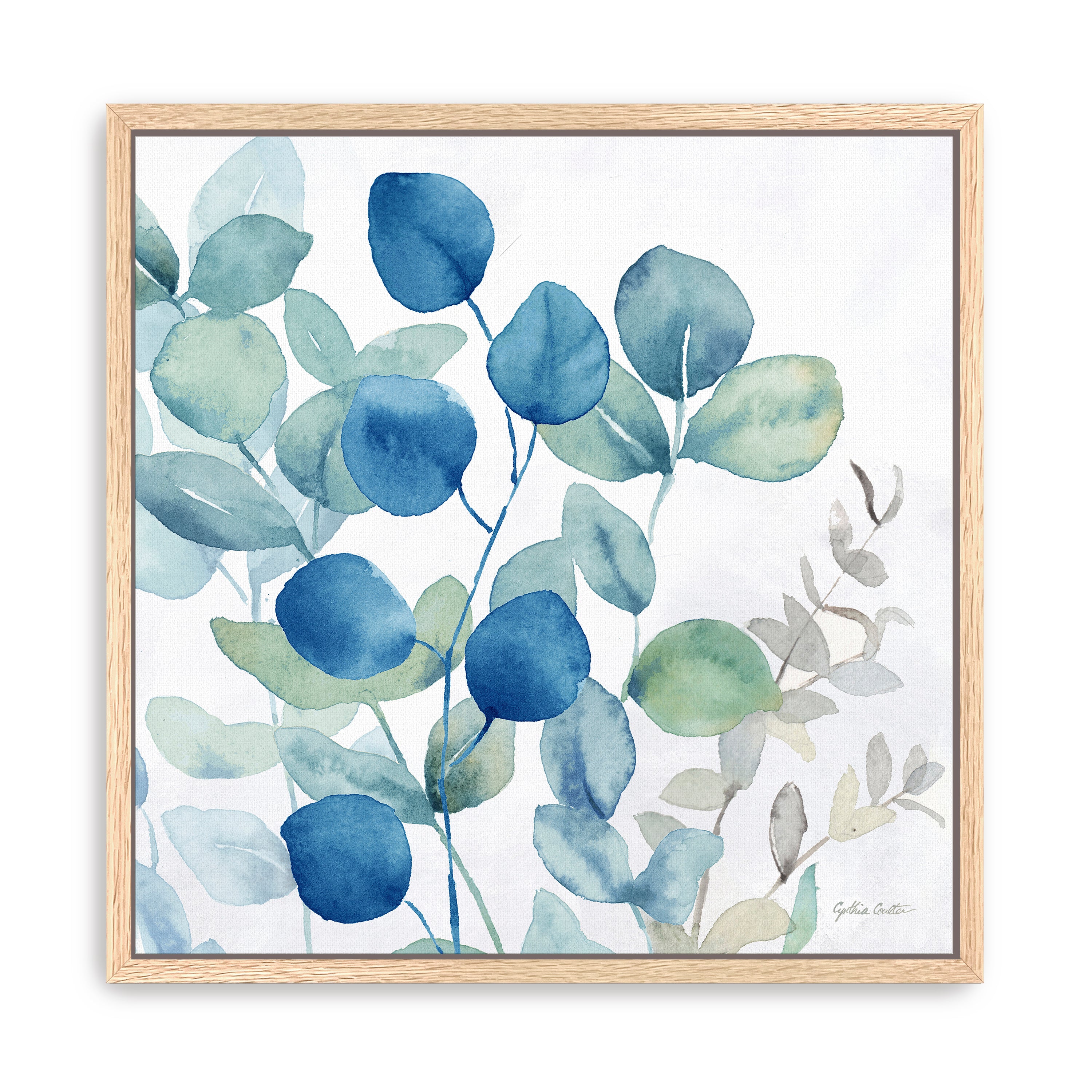 Eucalyptus Leaves Navy I Canvas Giclee