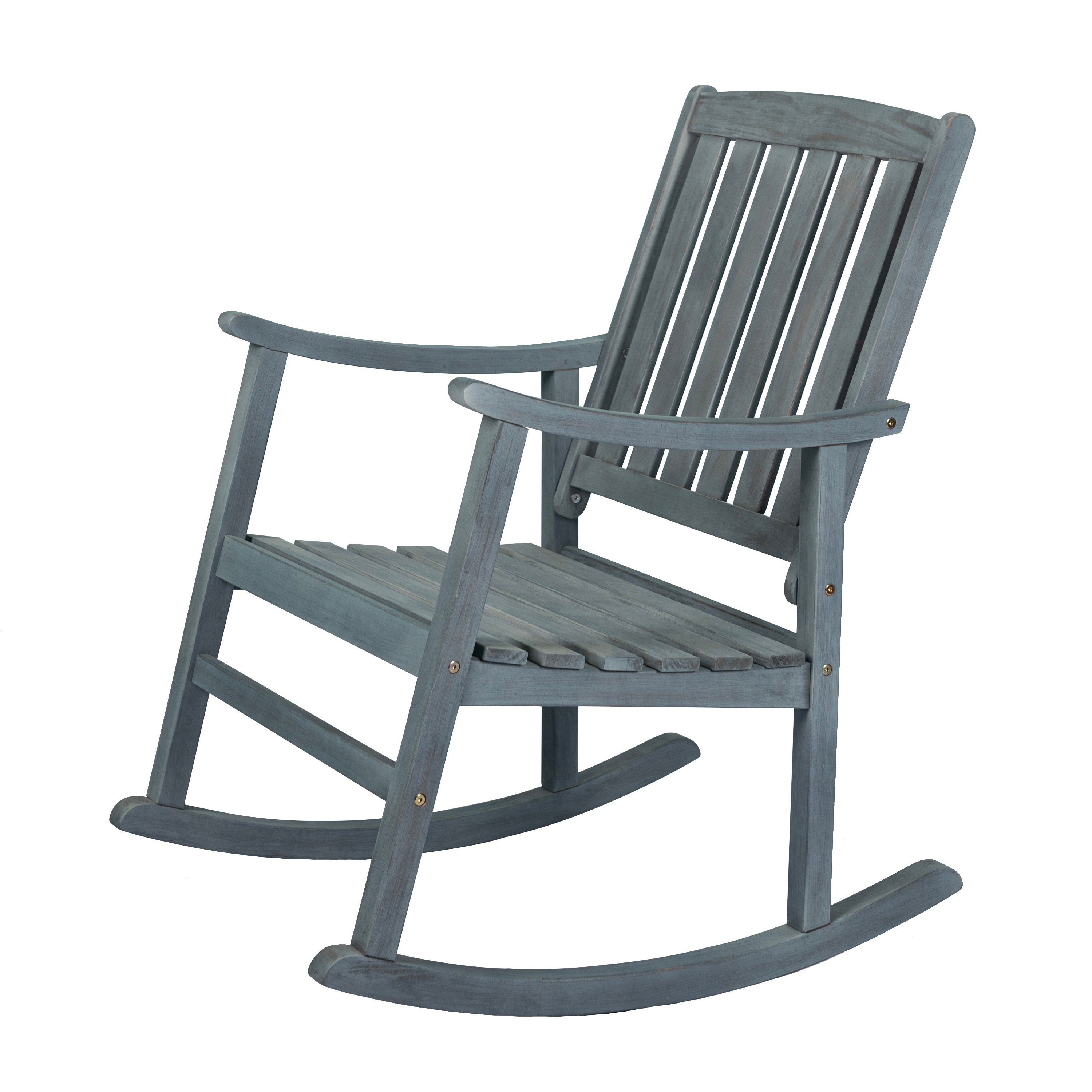 Penny Classic Slat-Back Support Acacia Wood Patio Outdoor Rocking Chair