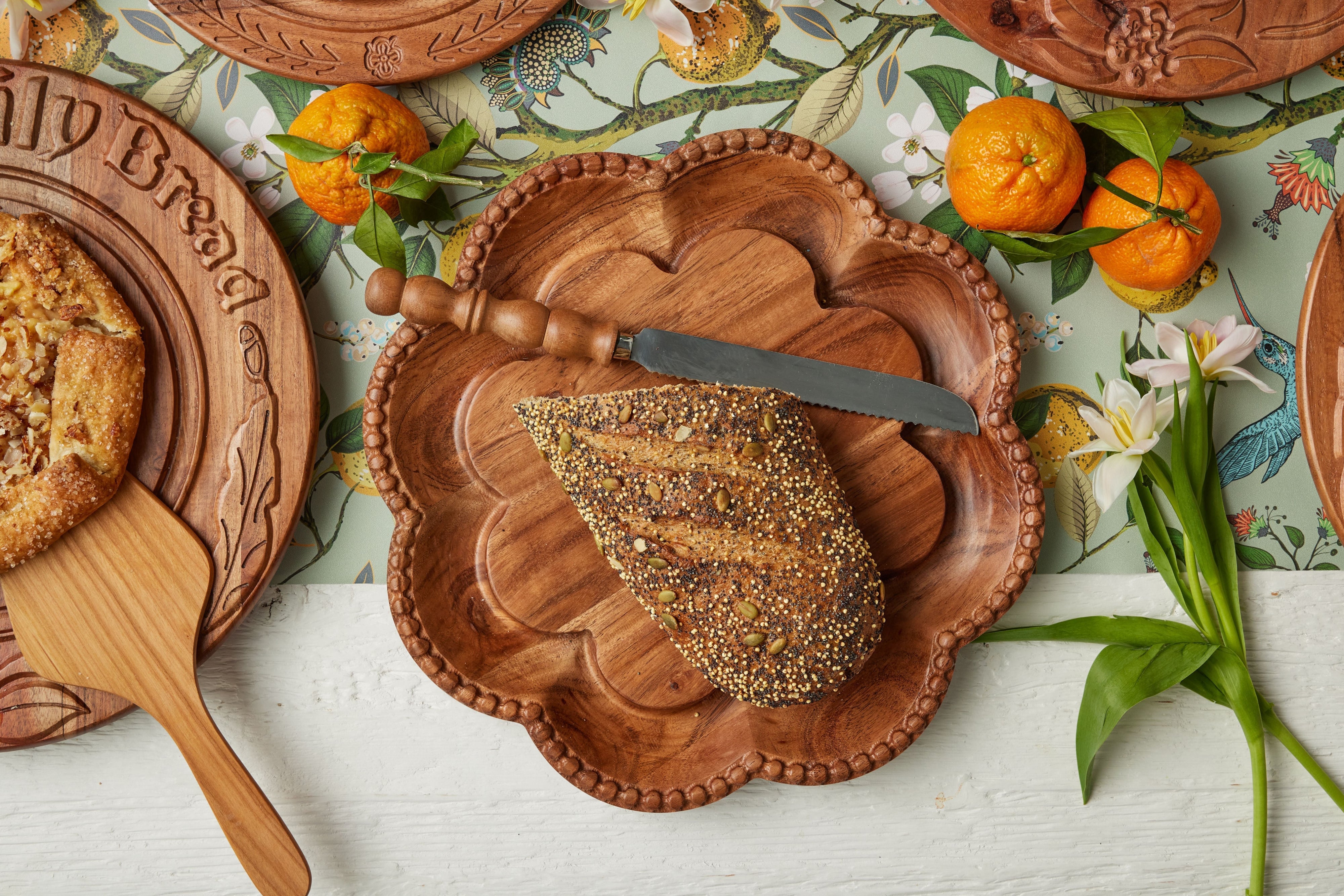 Serrated Bread Knife with Wood Handle
