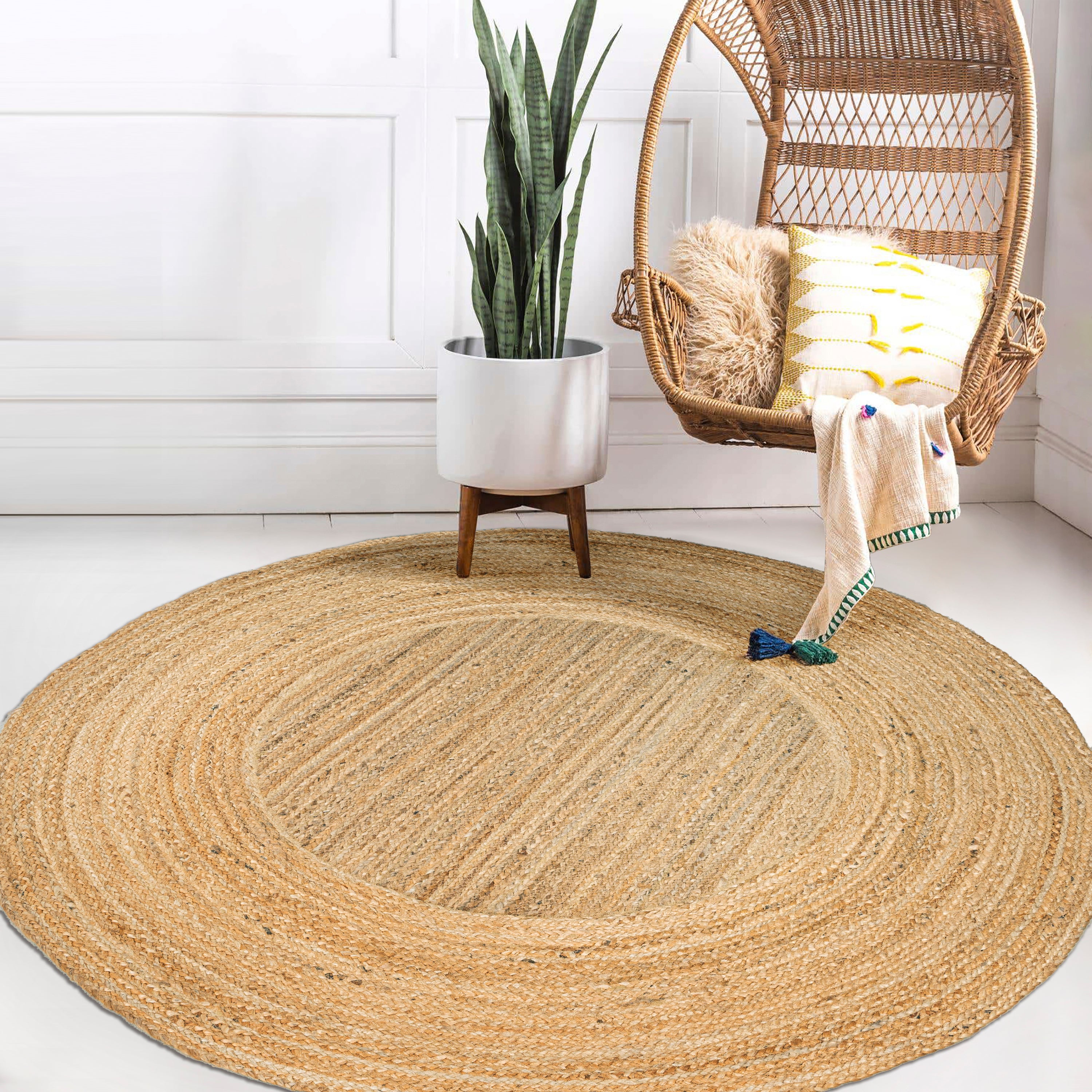 Harmony Boho Jute Circle Round Area Rug