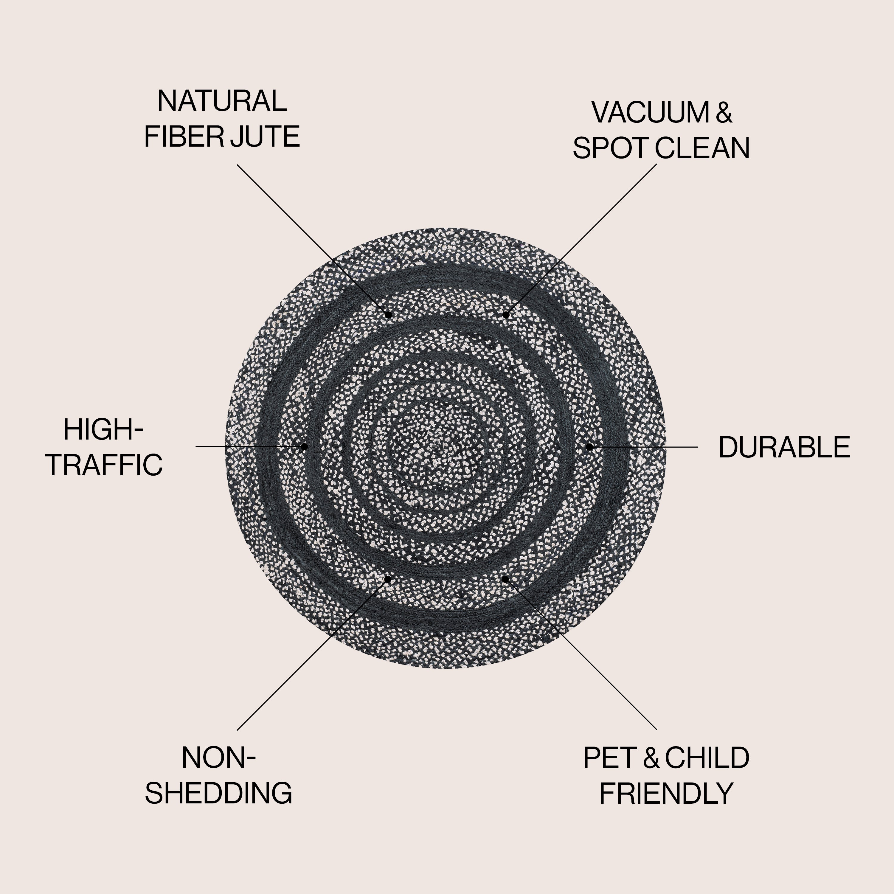 Abyss Braided Bohemian Coastal Round Jute Area Rug