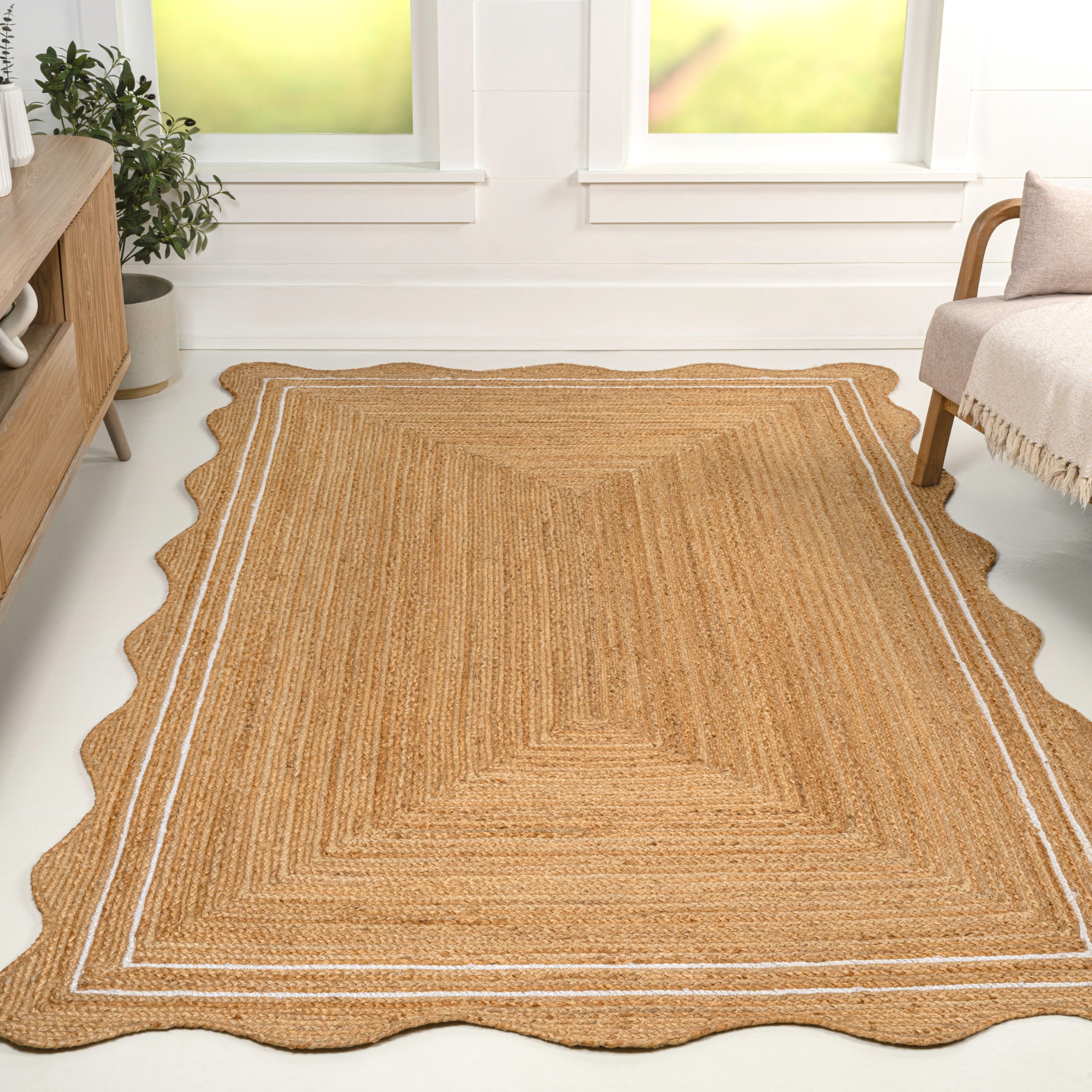 Seaside Cottage Scallop Edge Jute Area Rug