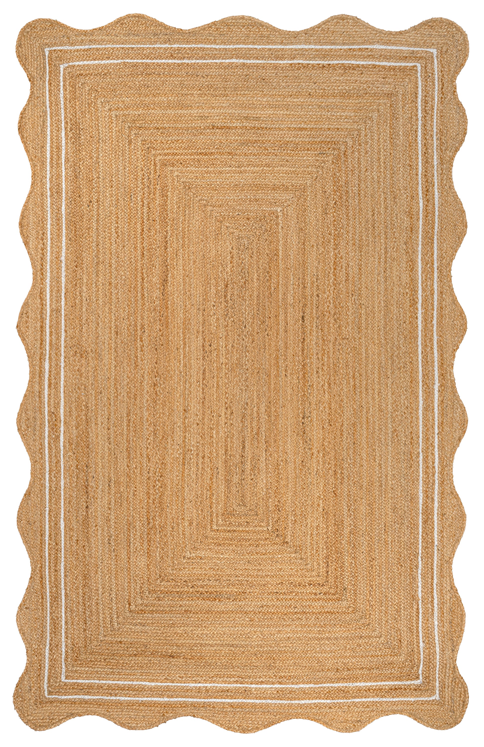 Seaside Cottage Scallop Edge Jute Area Rug