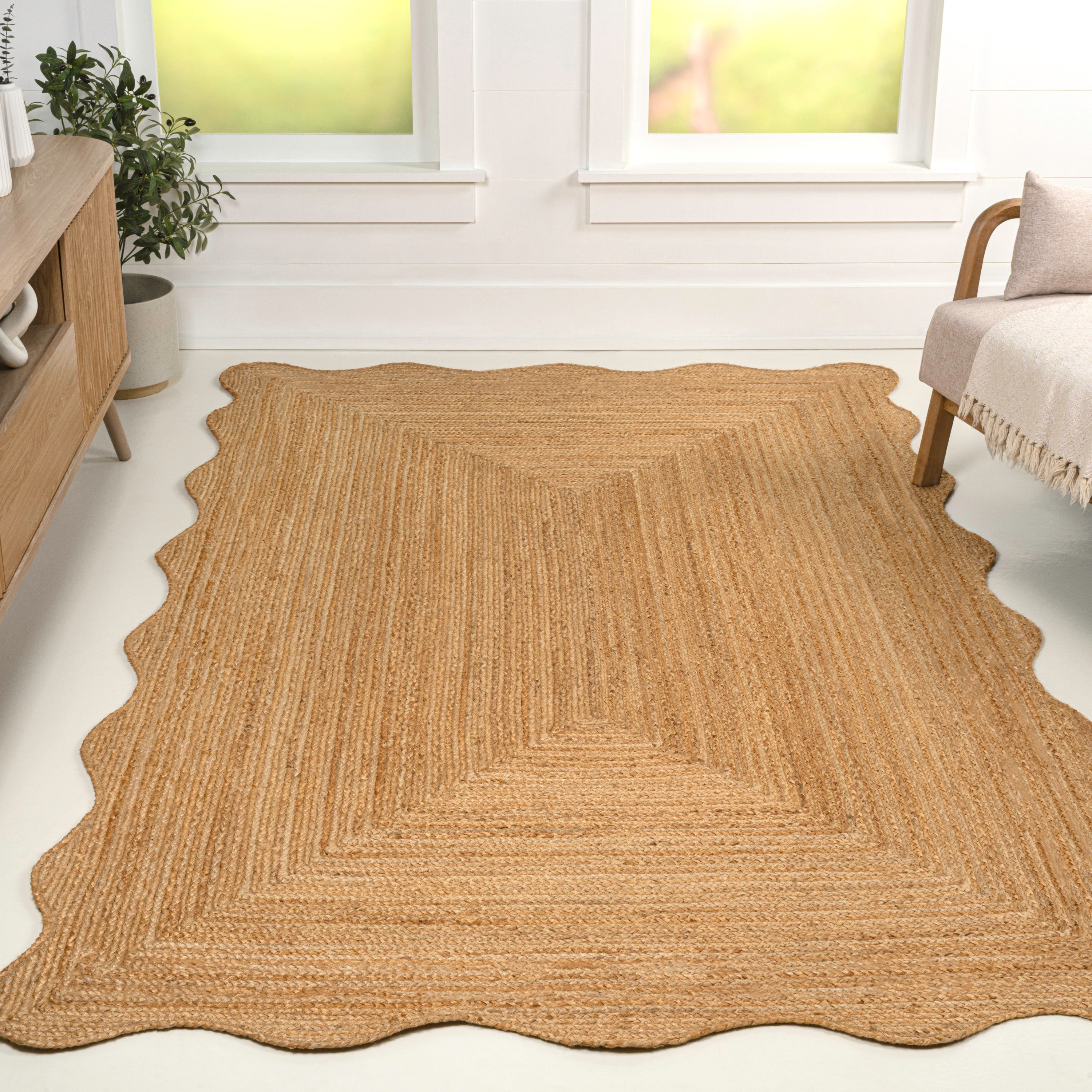 Seaside Cottage Scallop Edge Jute Area Rug