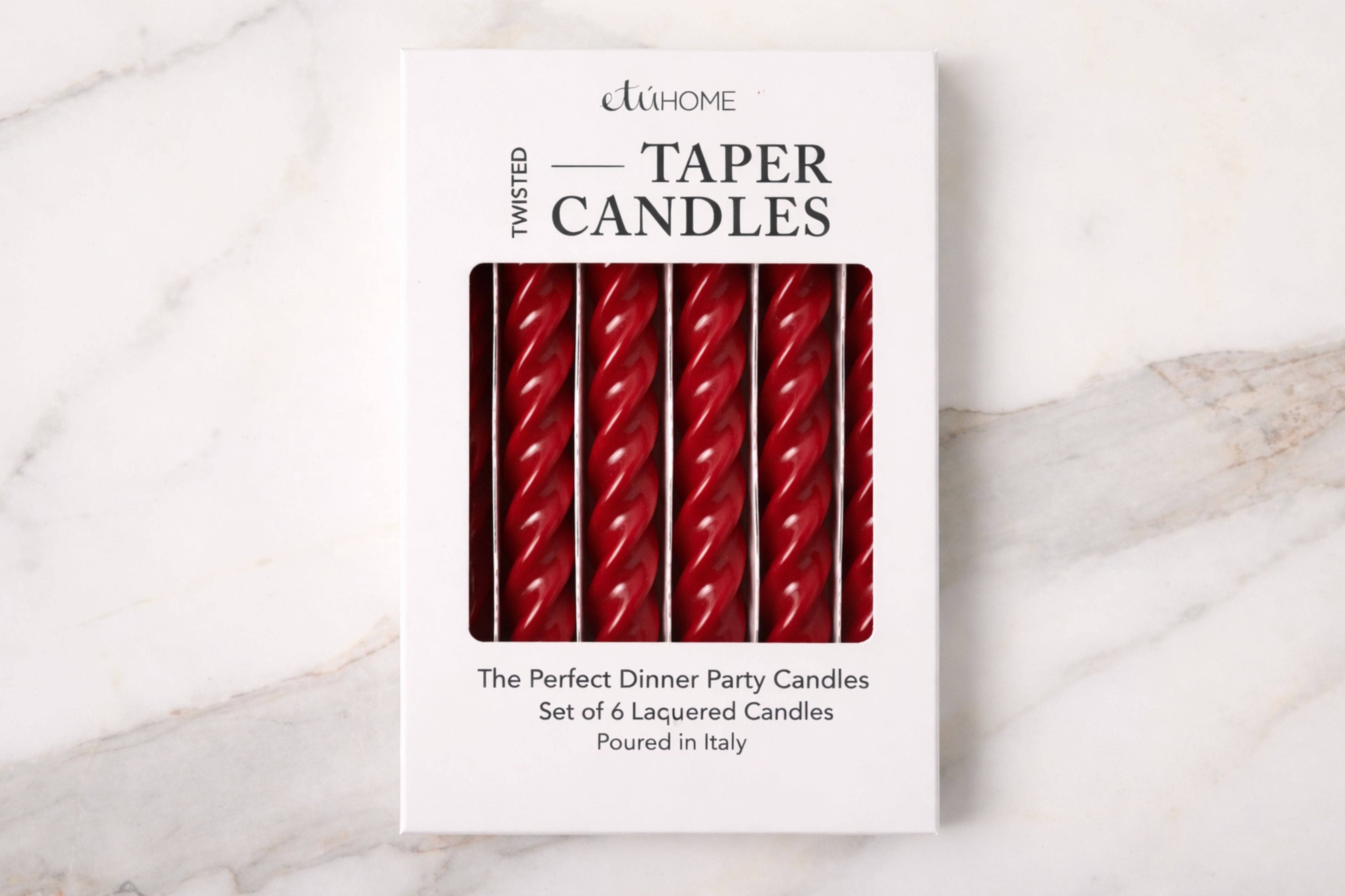 Lacquered Twisted Taper Candles, Set of 6
