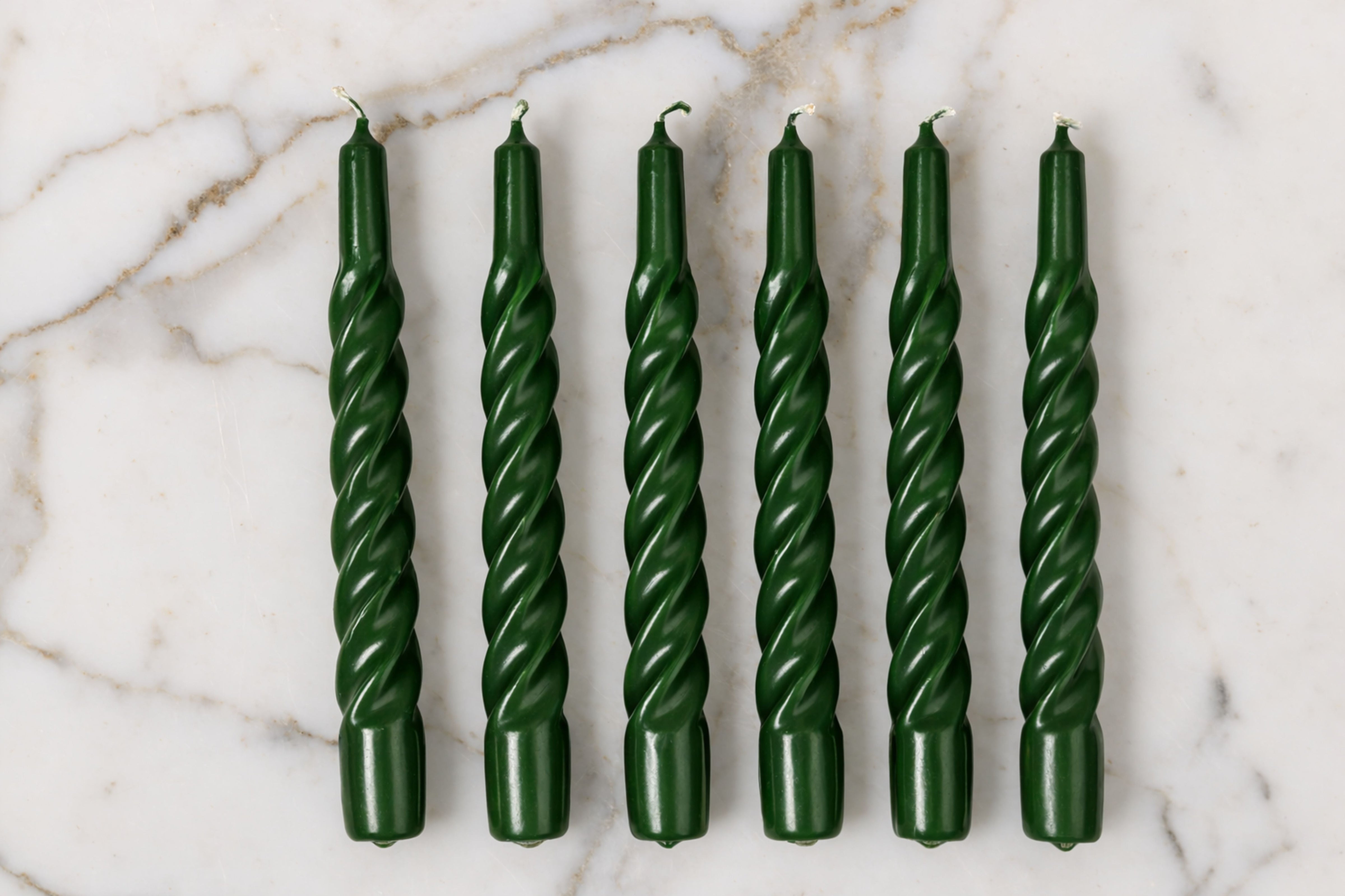 Lacquered Twisted Taper Candles, Set of 6