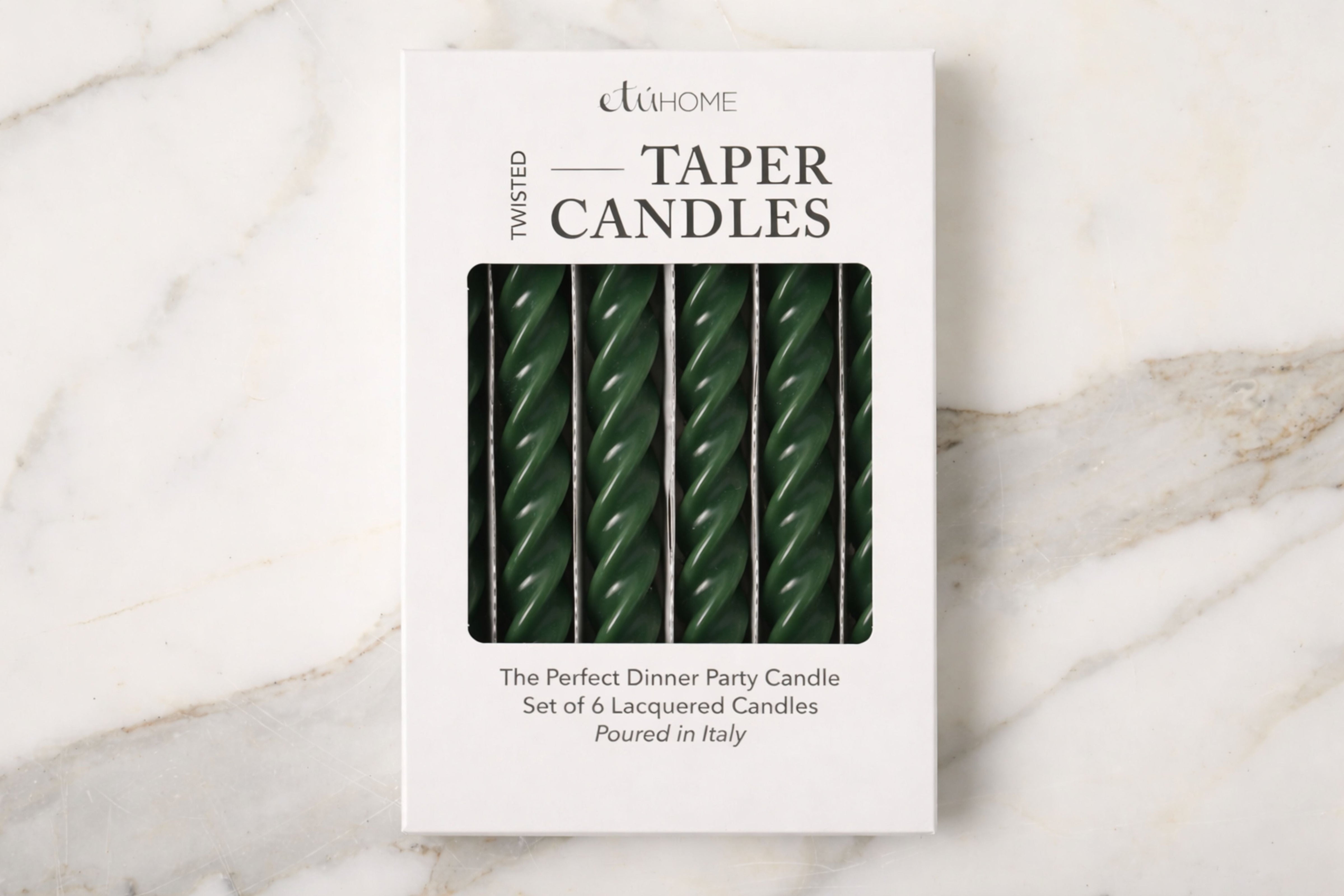 Lacquered Twisted Taper Candles, Set of 6