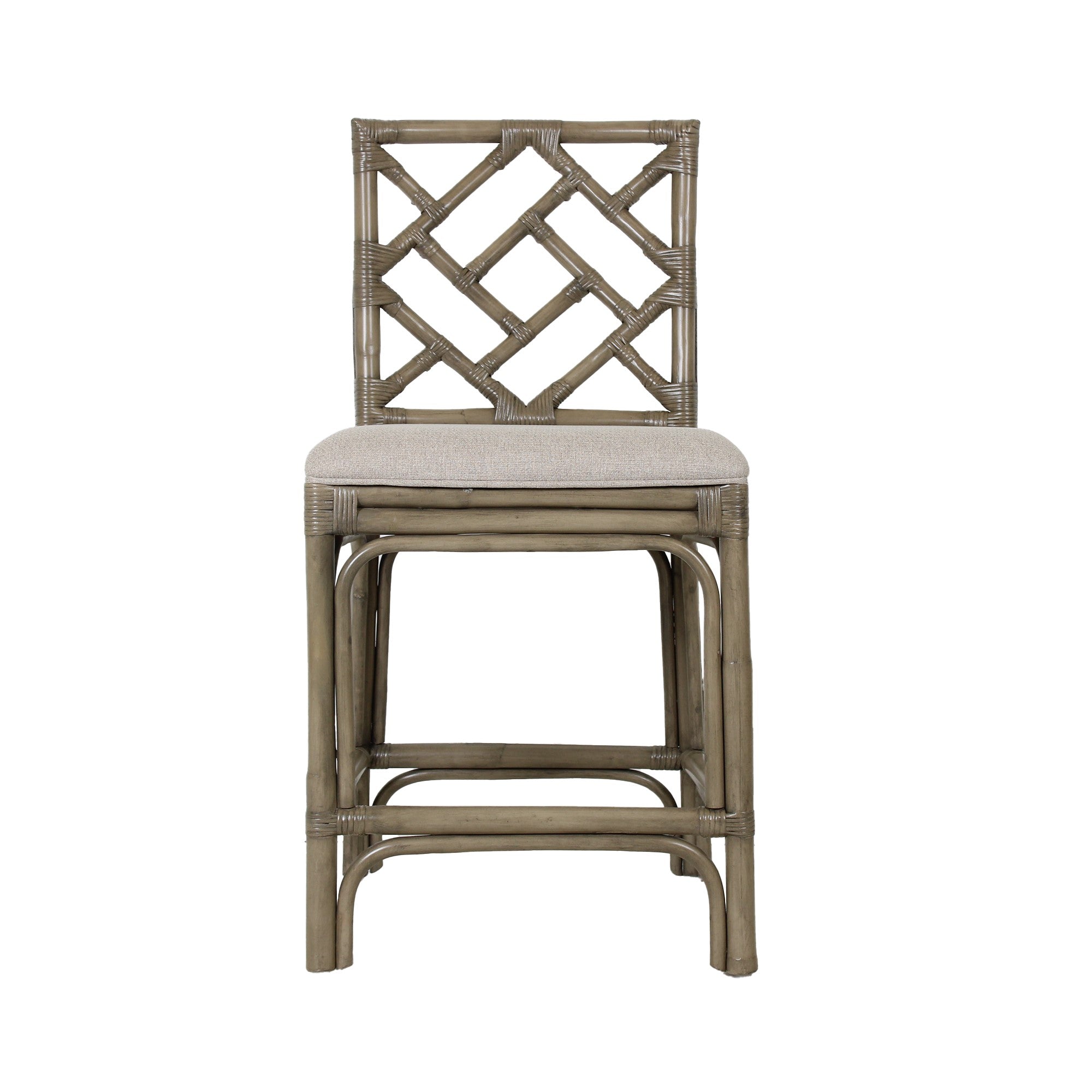 Chippendale Rattan Counter Stool Gray