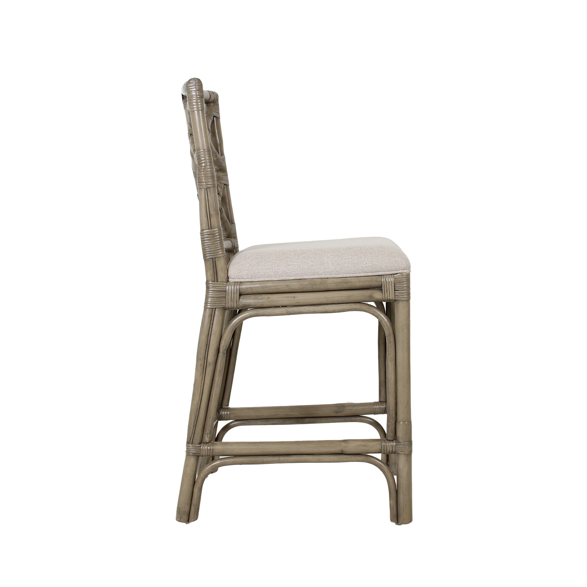 Chippendale Rattan Counter Stool Gray