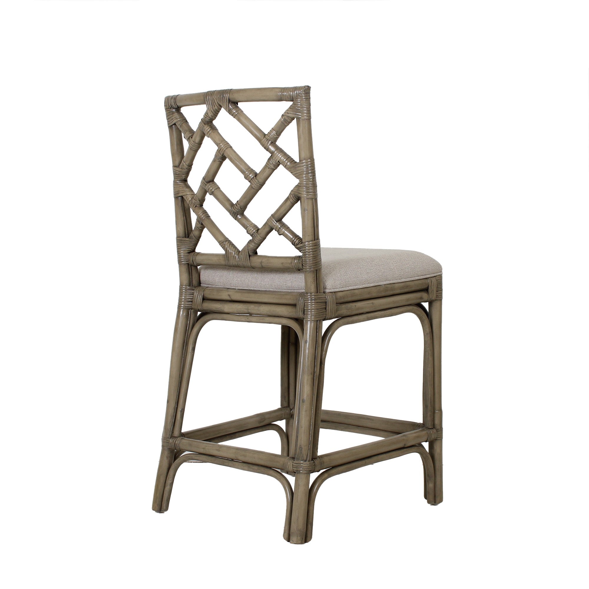 Chippendale Rattan Counter Stool Gray