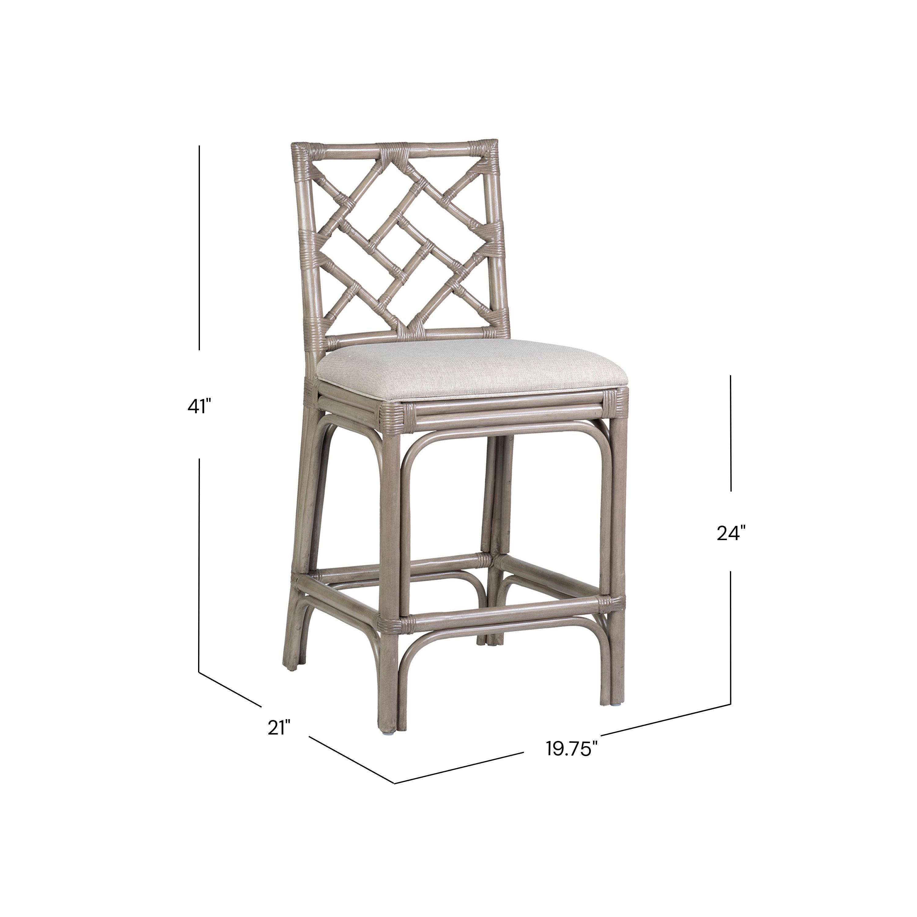Chippendale Rattan Counter Stool Gray