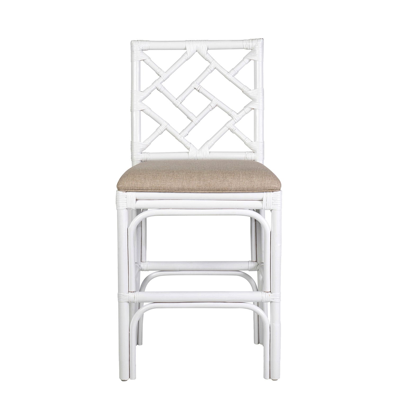Chippendale Rattan Counter Stool White