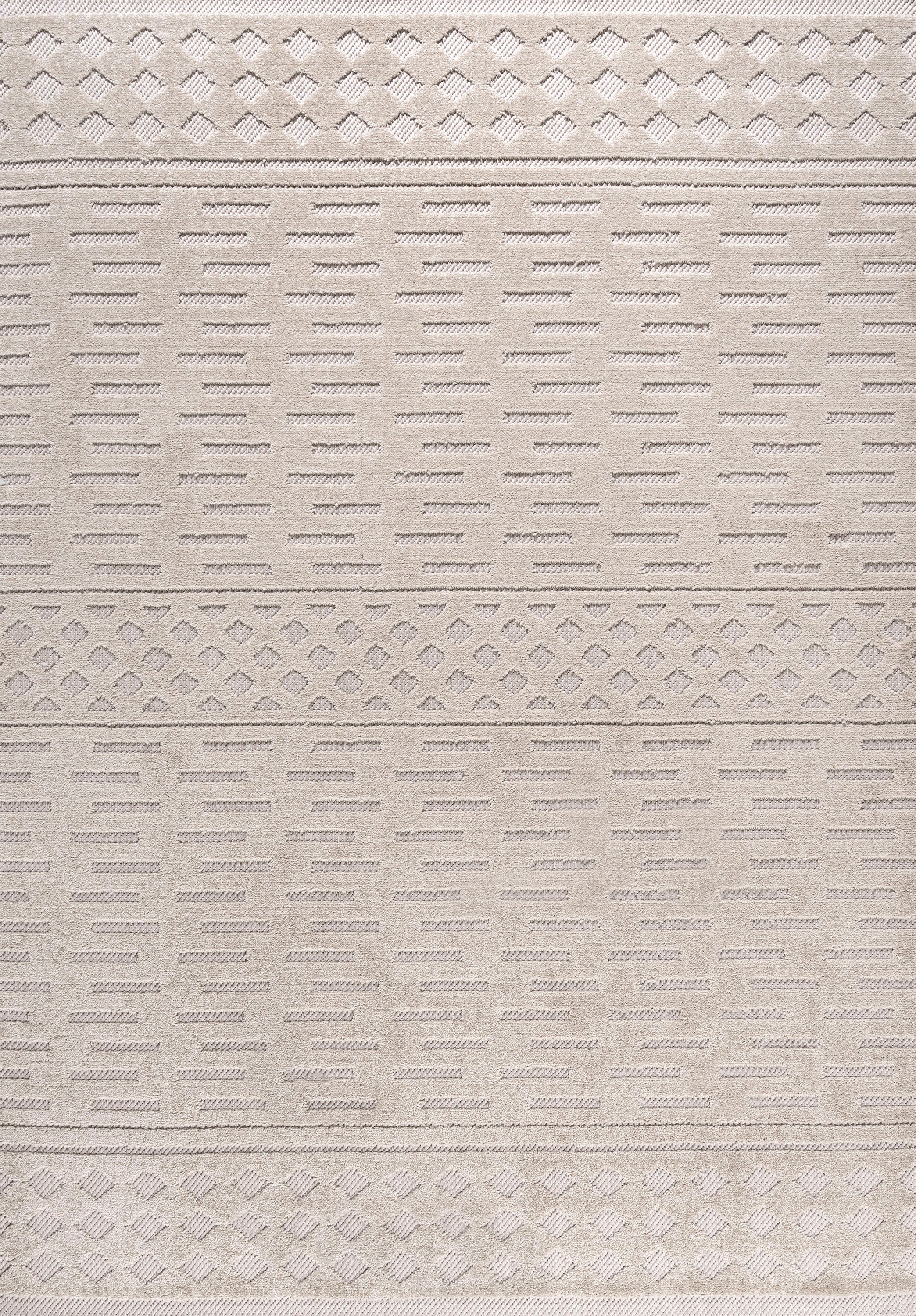 Xlendi High-Low Pile Moroccan Geometric Indoor/Outdoor Area Rug