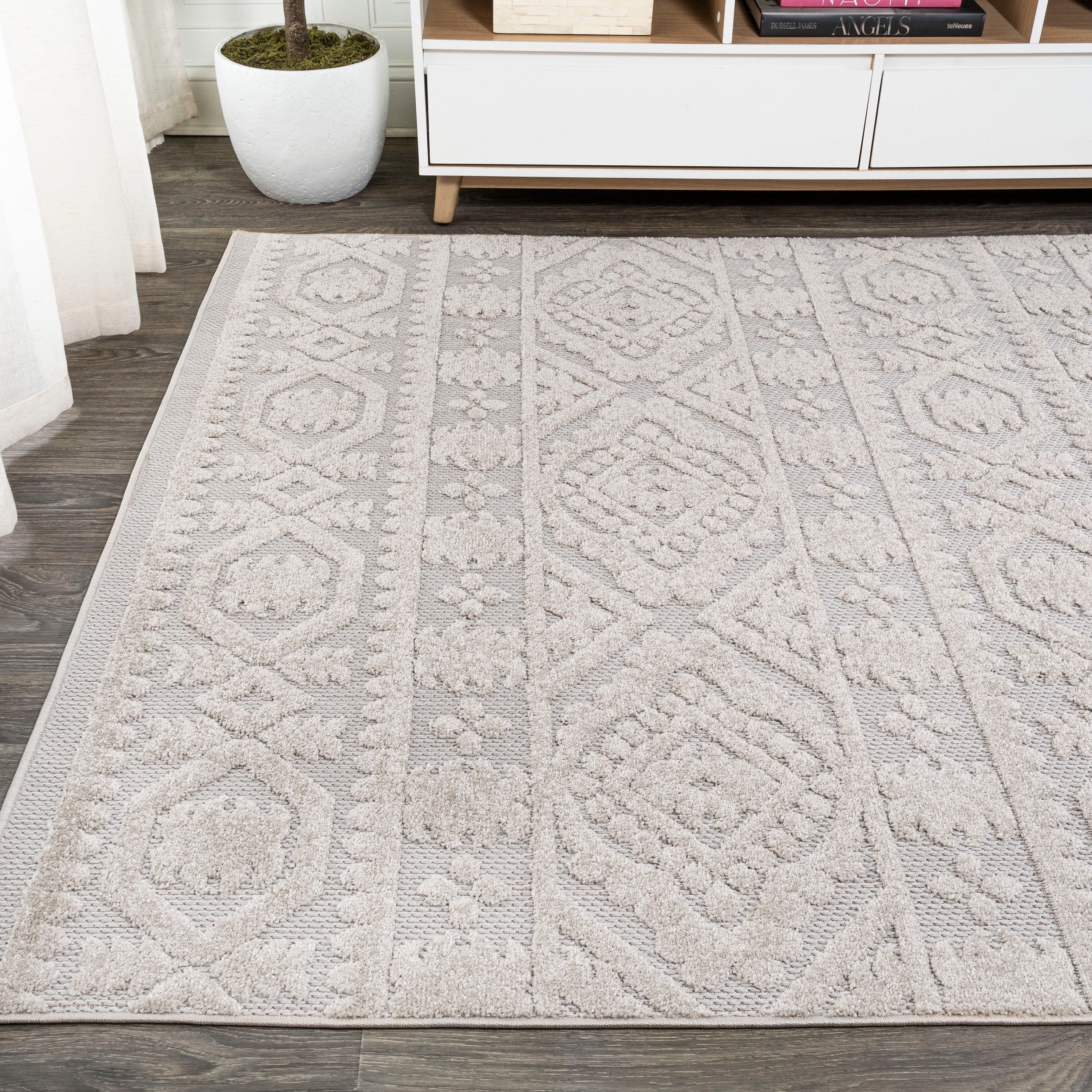 Citta High-Low Pile Mediterranean Tile Indoor/Outdoor Area Rug