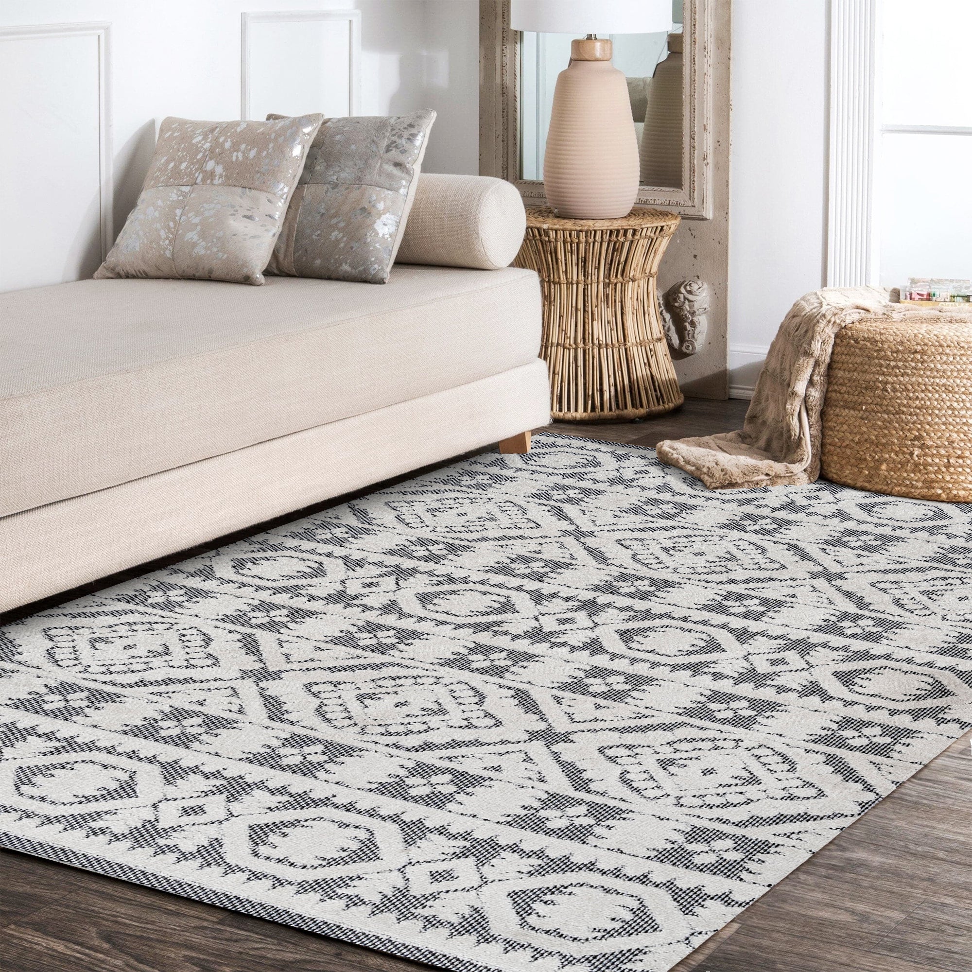 Citta High-Low Pile Mediterranean Tile Indoor/Outdoor Area Rug
